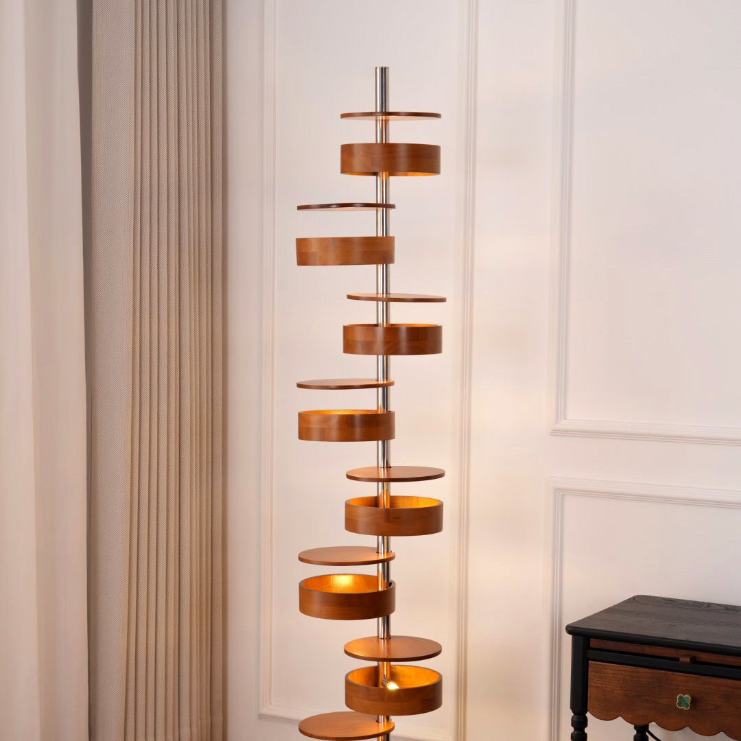 Qenisca Wooden Floor Lamp