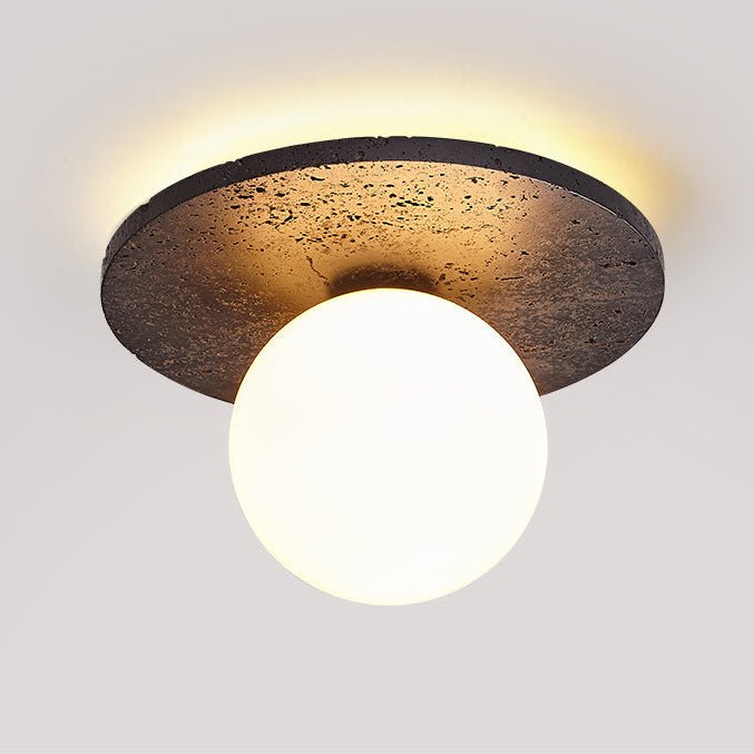 Pello Round Travertine Ceiling Light