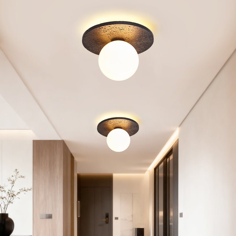 Pello Round Travertine Ceiling Light