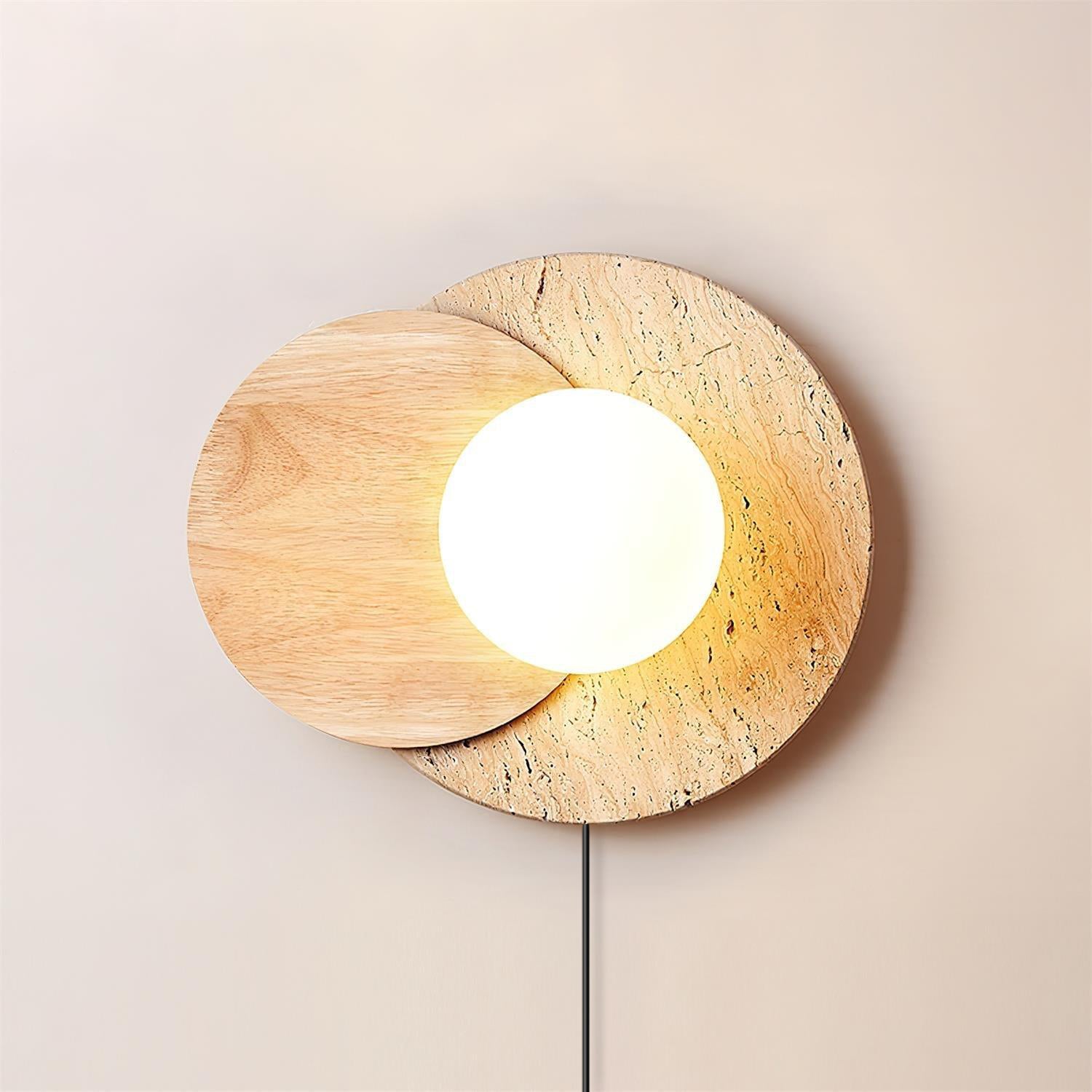 Jemo Travertine Wall Light with Plug