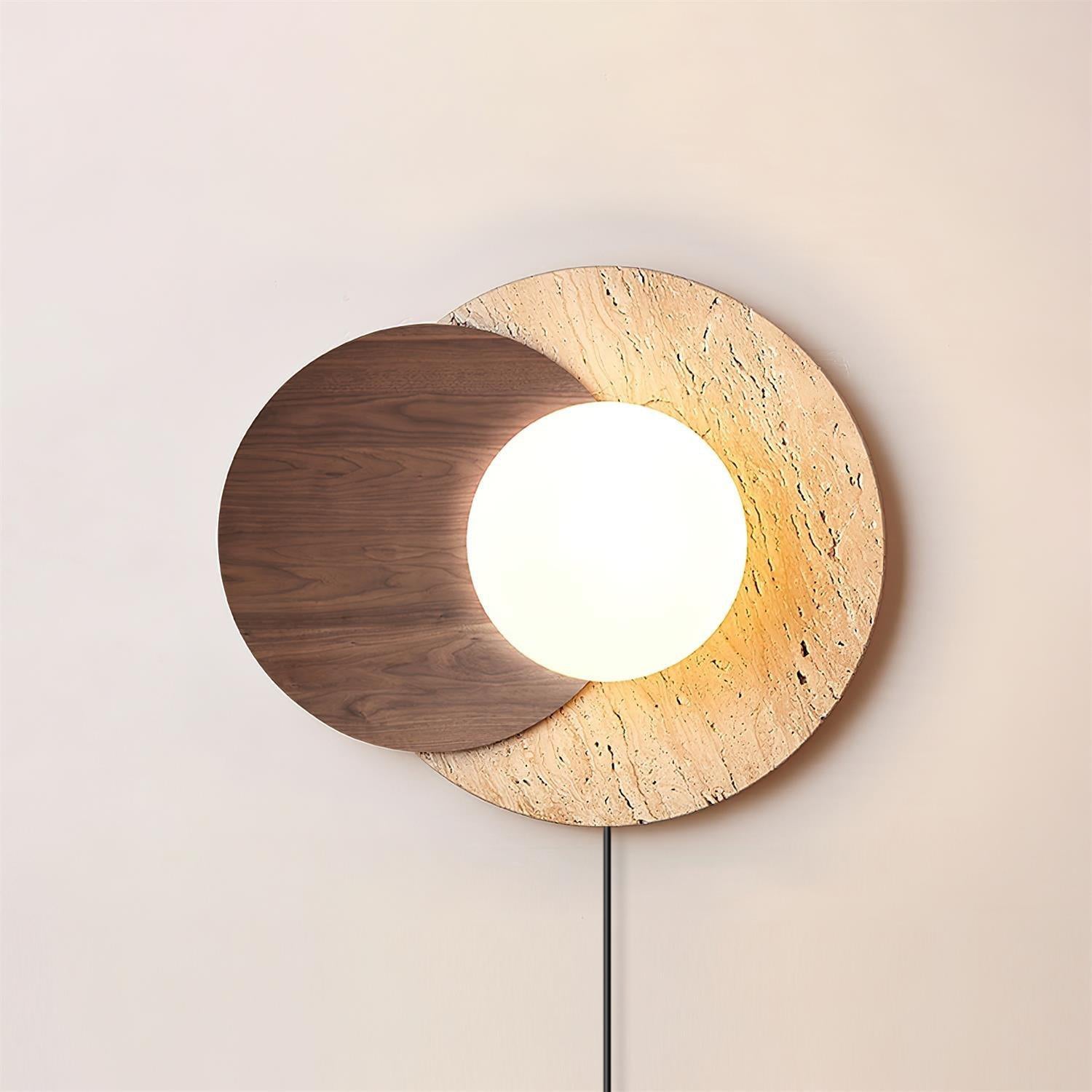 Jemo Travertine Wall Light with Plug