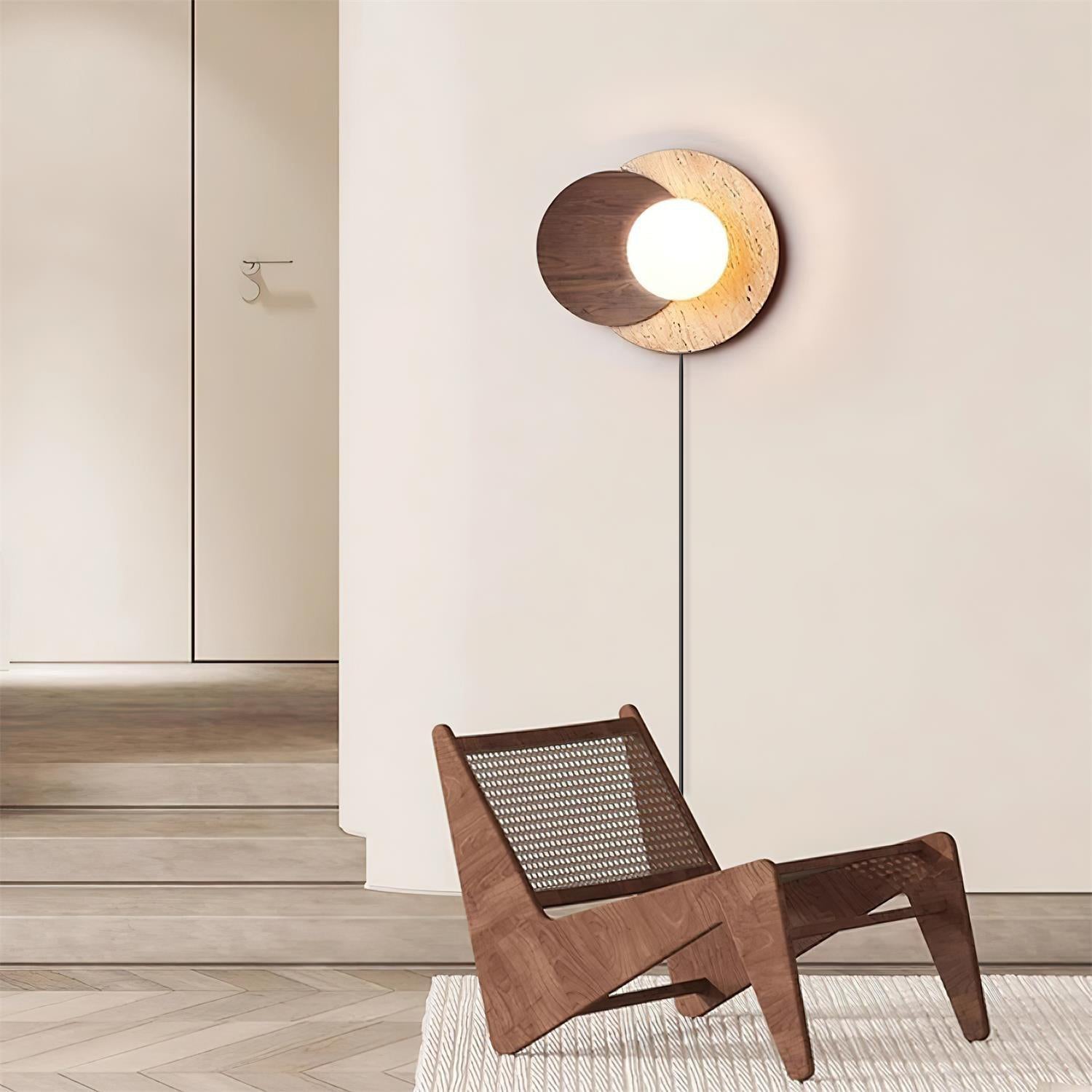 Jemo Travertine Wall Light with Plug