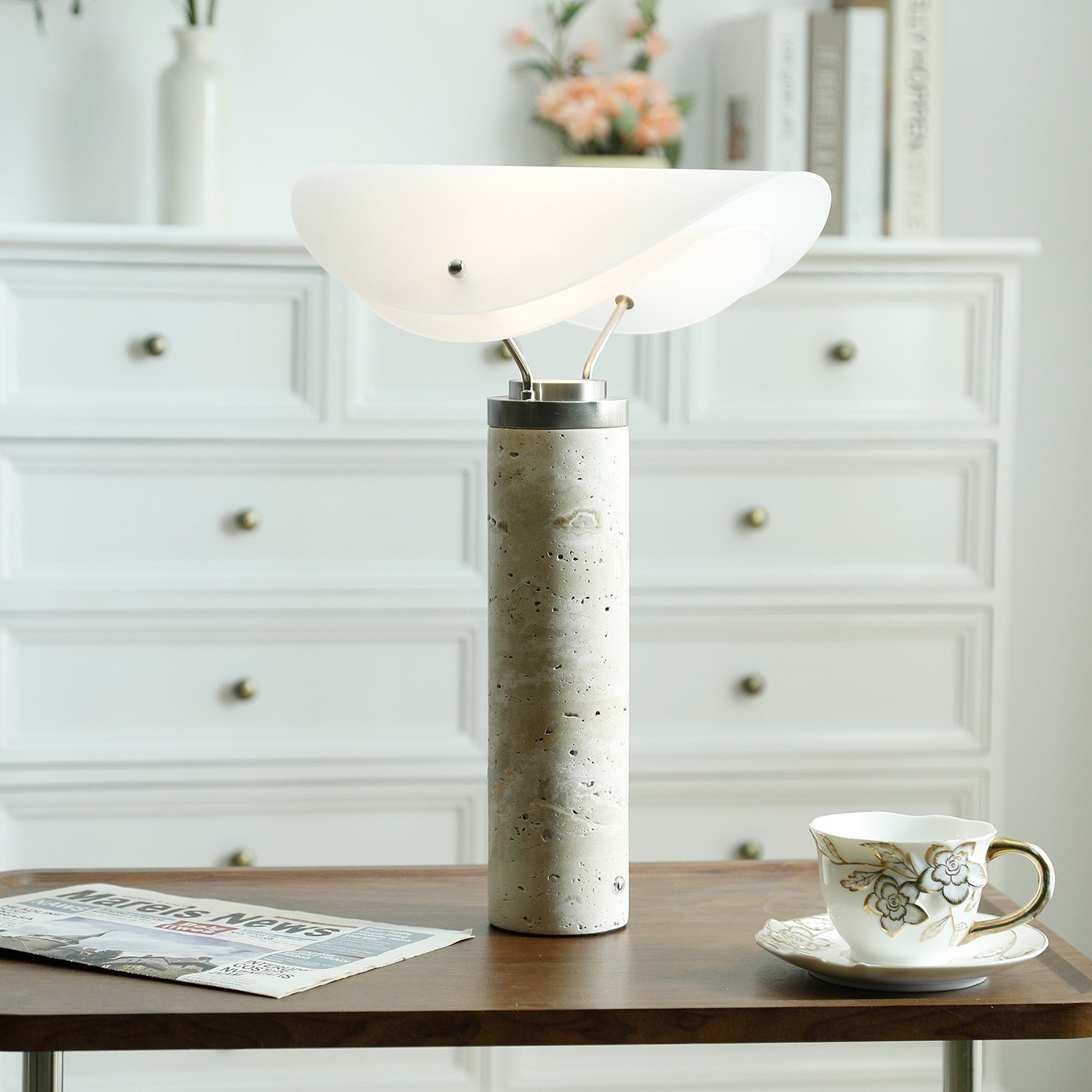 Giseo Travertine Table Lamp