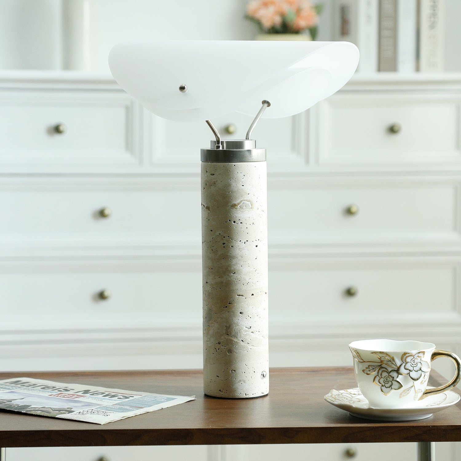 Giseo Travertine Table Lamp