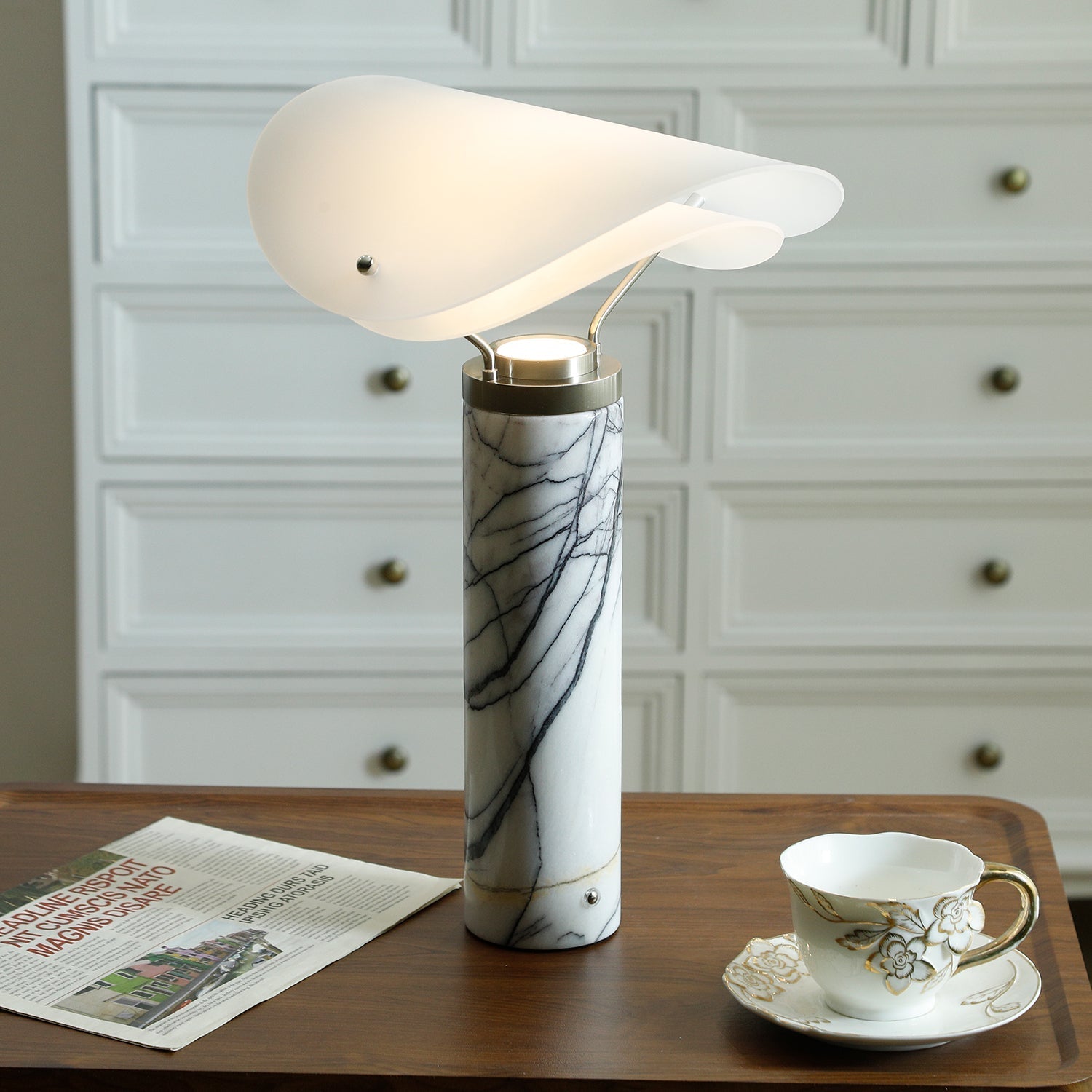 Giseo Travertine Table Lamp