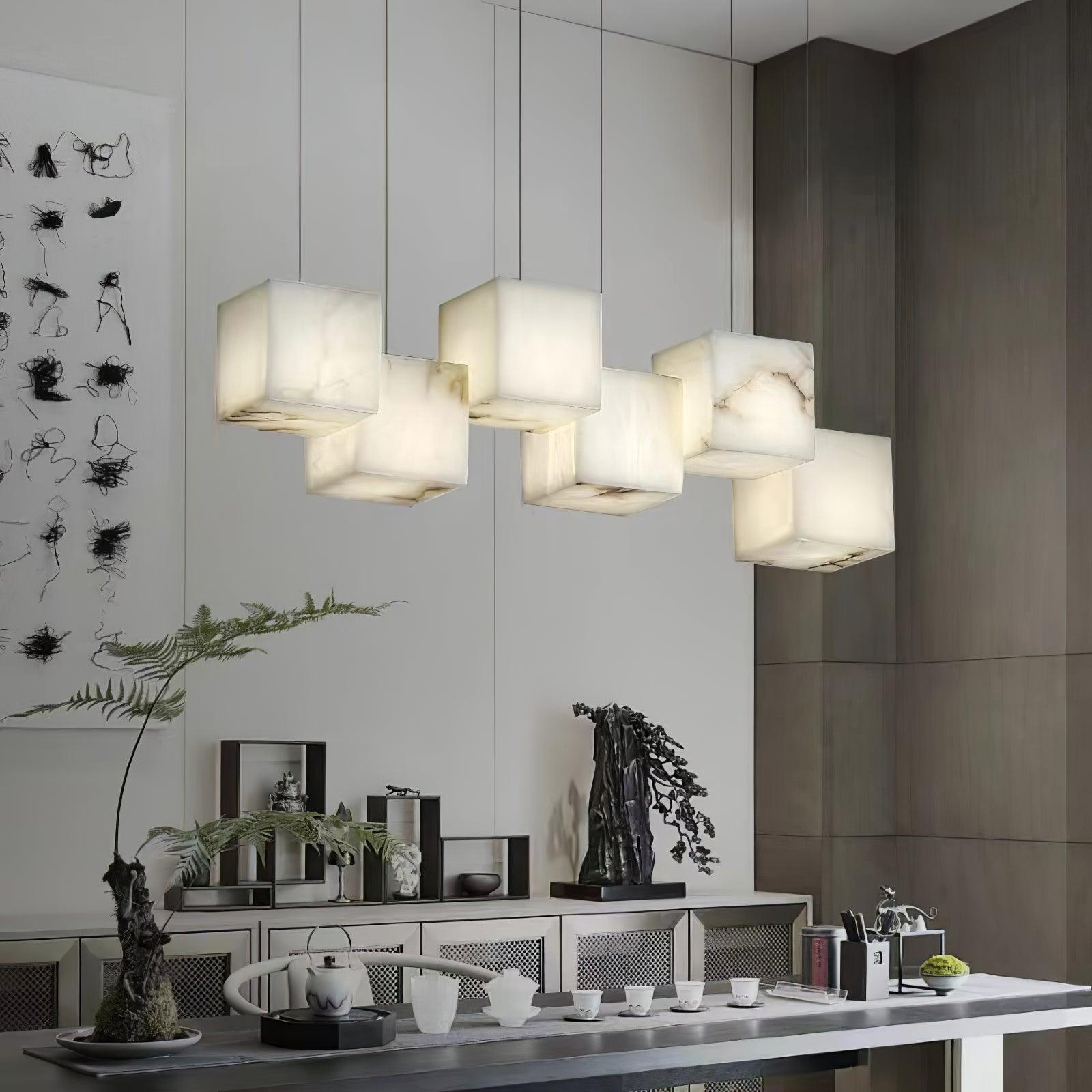 Box Line Alabaster Pendant Light