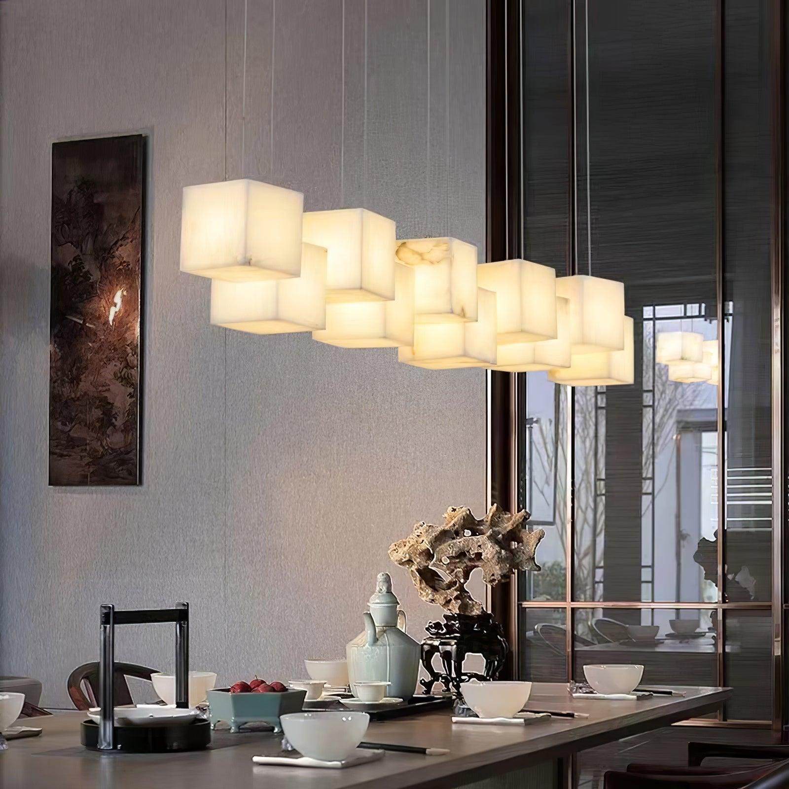 Box Line Alabaster Pendant Light
