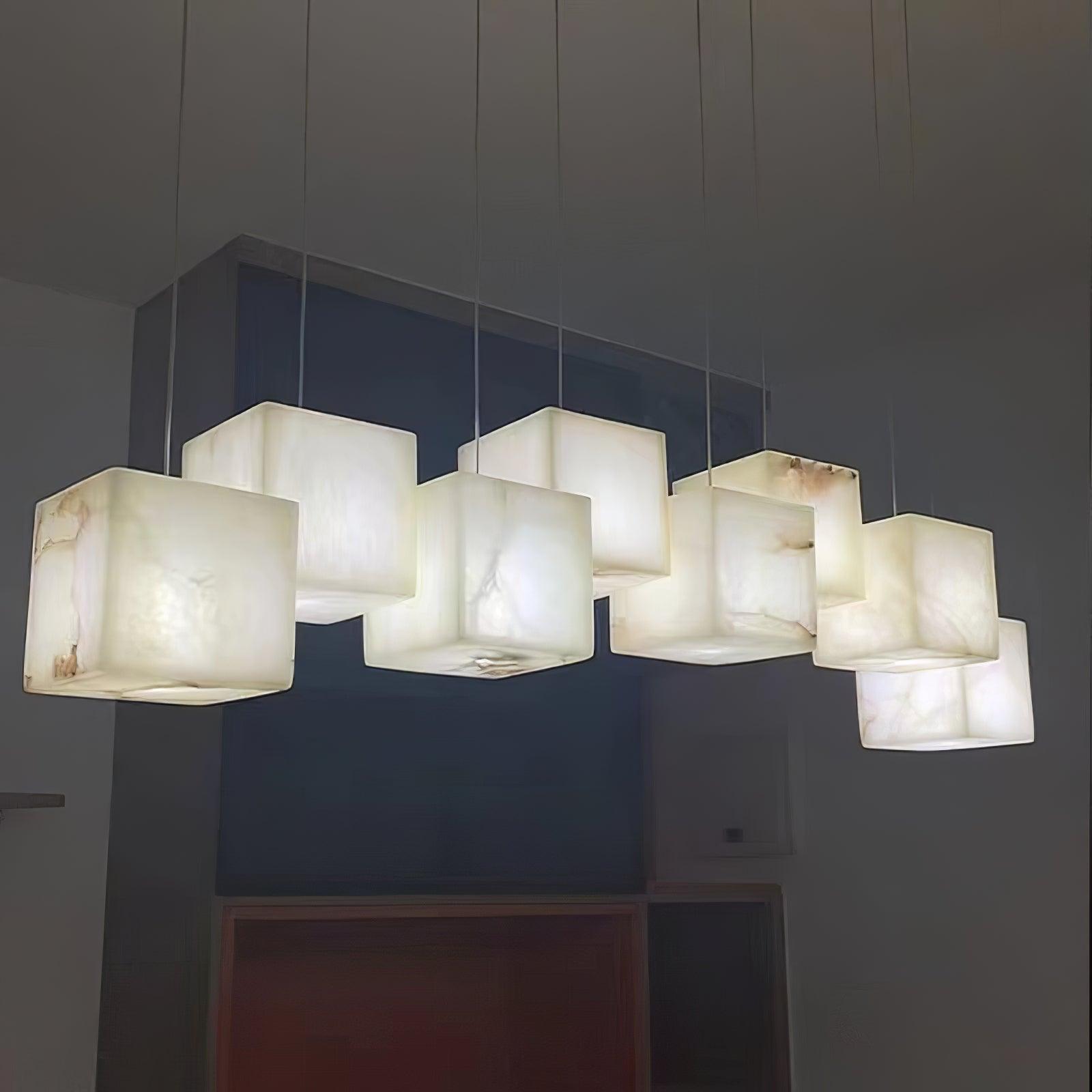 Box Line Alabaster Pendant Light