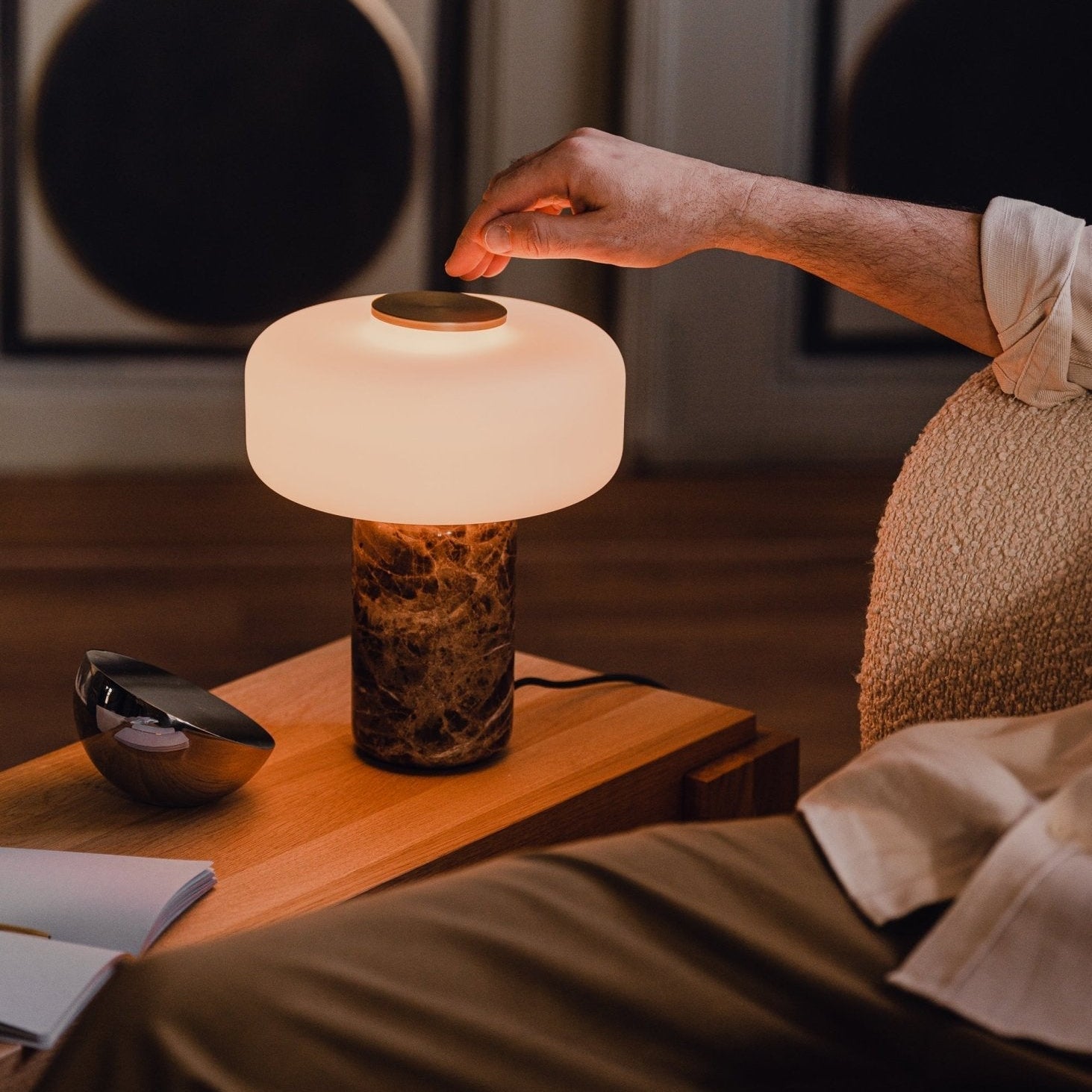 Mosa Rechargeable Marble Table Lamp