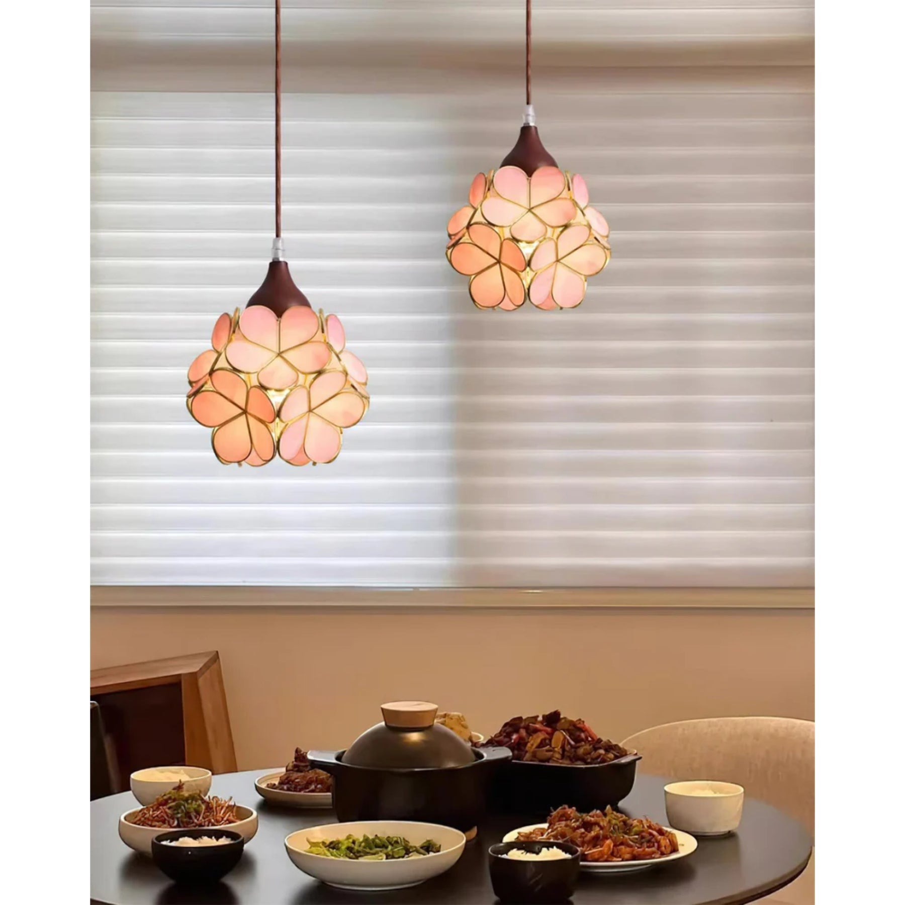 Veravo Flower Wood Design Pendant Light