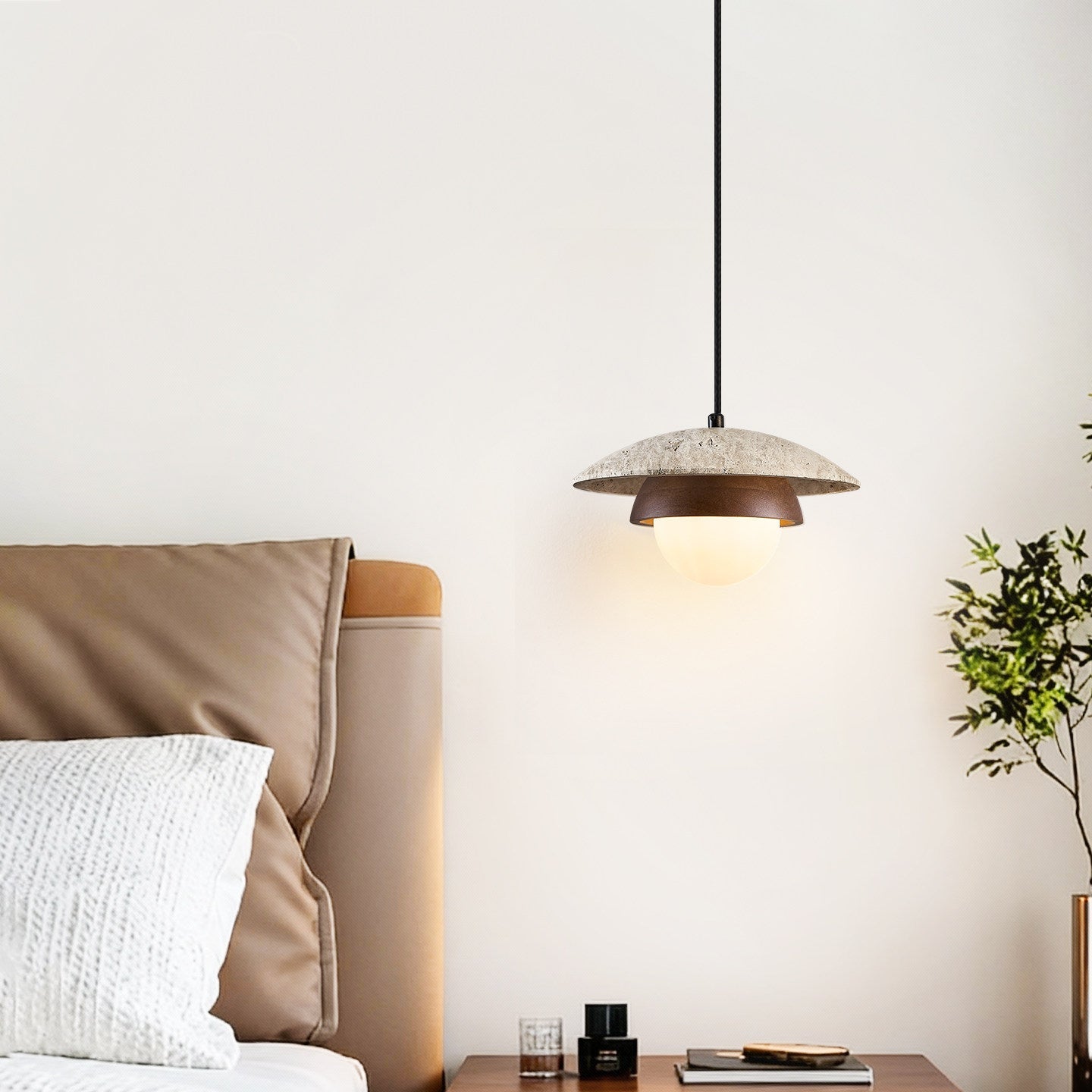 Myzo Layered Travertine Pendant Light