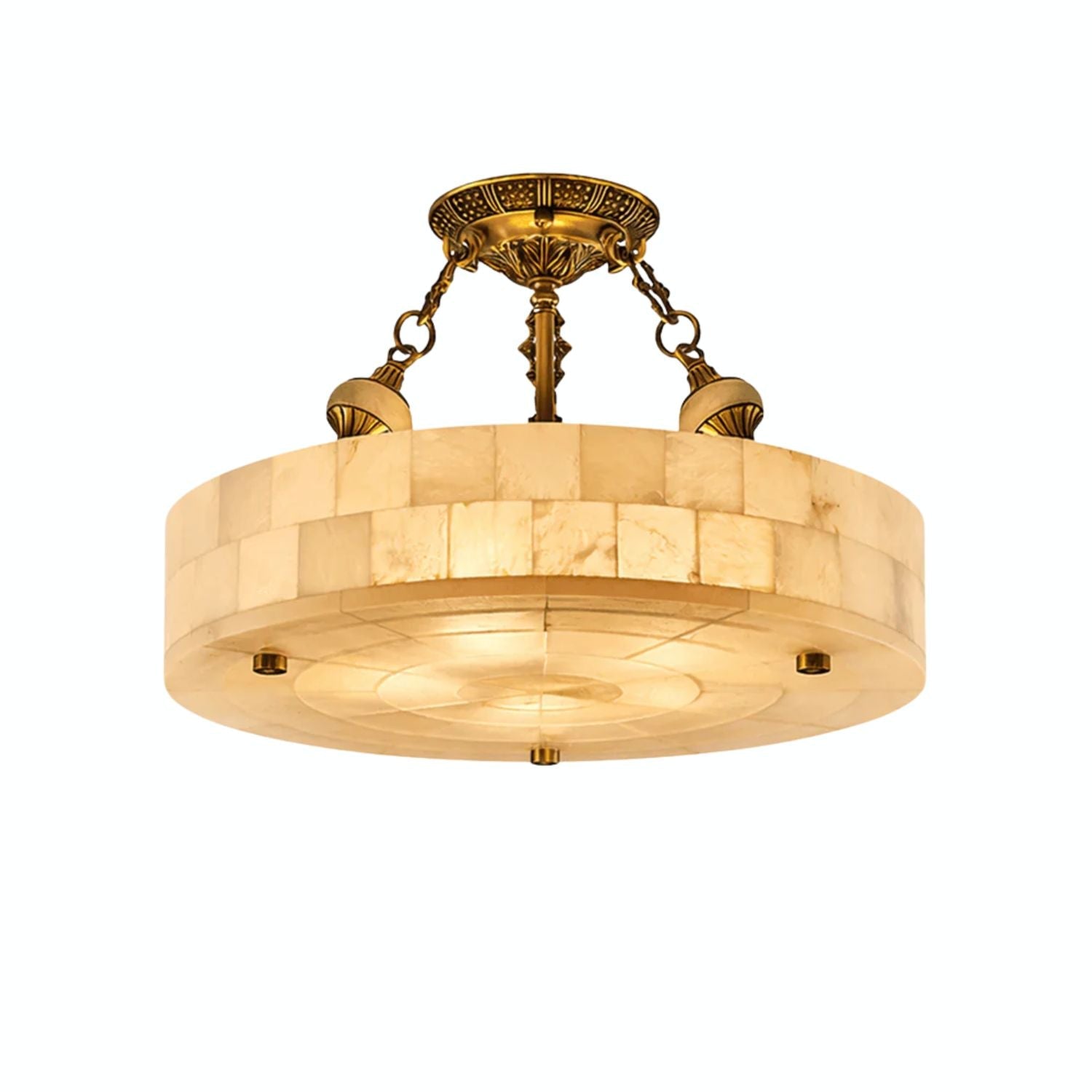 Torezy Flat Alabaster Ceiling Light