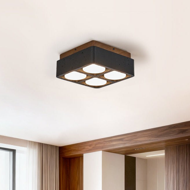 Kole Square Travertine Ceiling Light