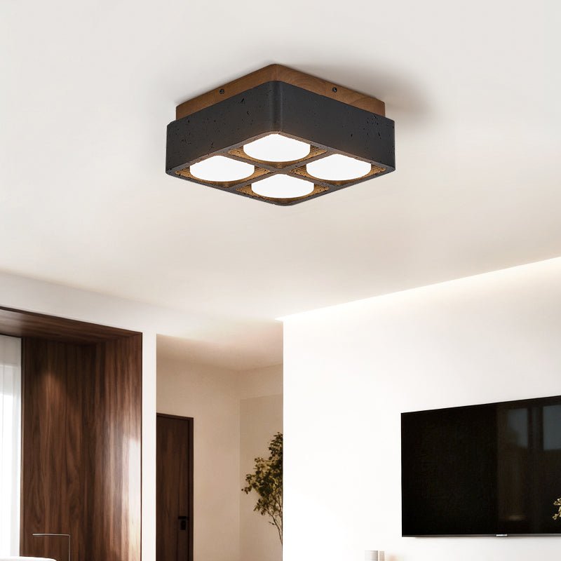 Kole Square Travertine Ceiling Light