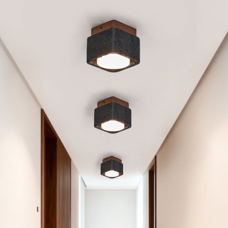Kole Square Travertine Ceiling Light