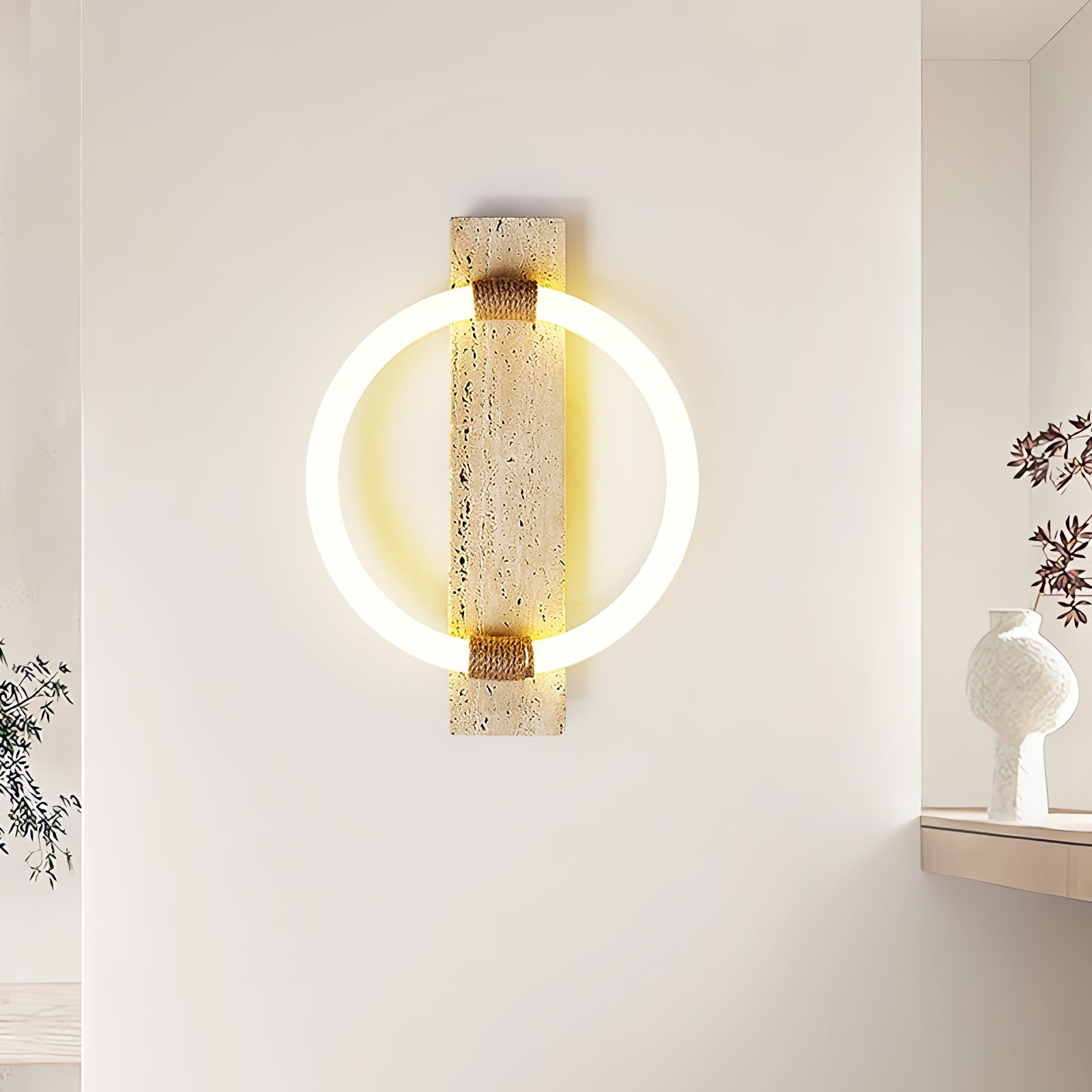 Nys Ring Design Natural Stone Wall Light