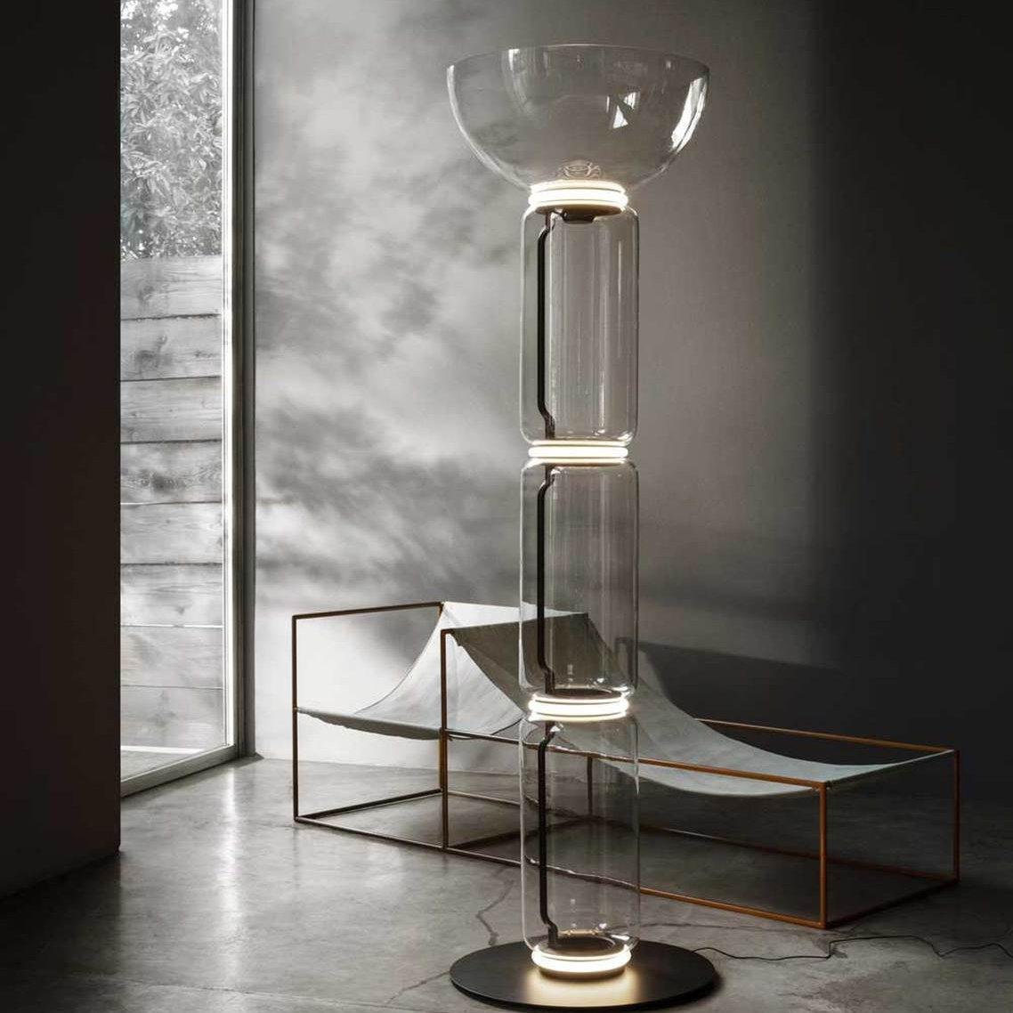 Teyylino Cylindrical Glass Floor Lamp