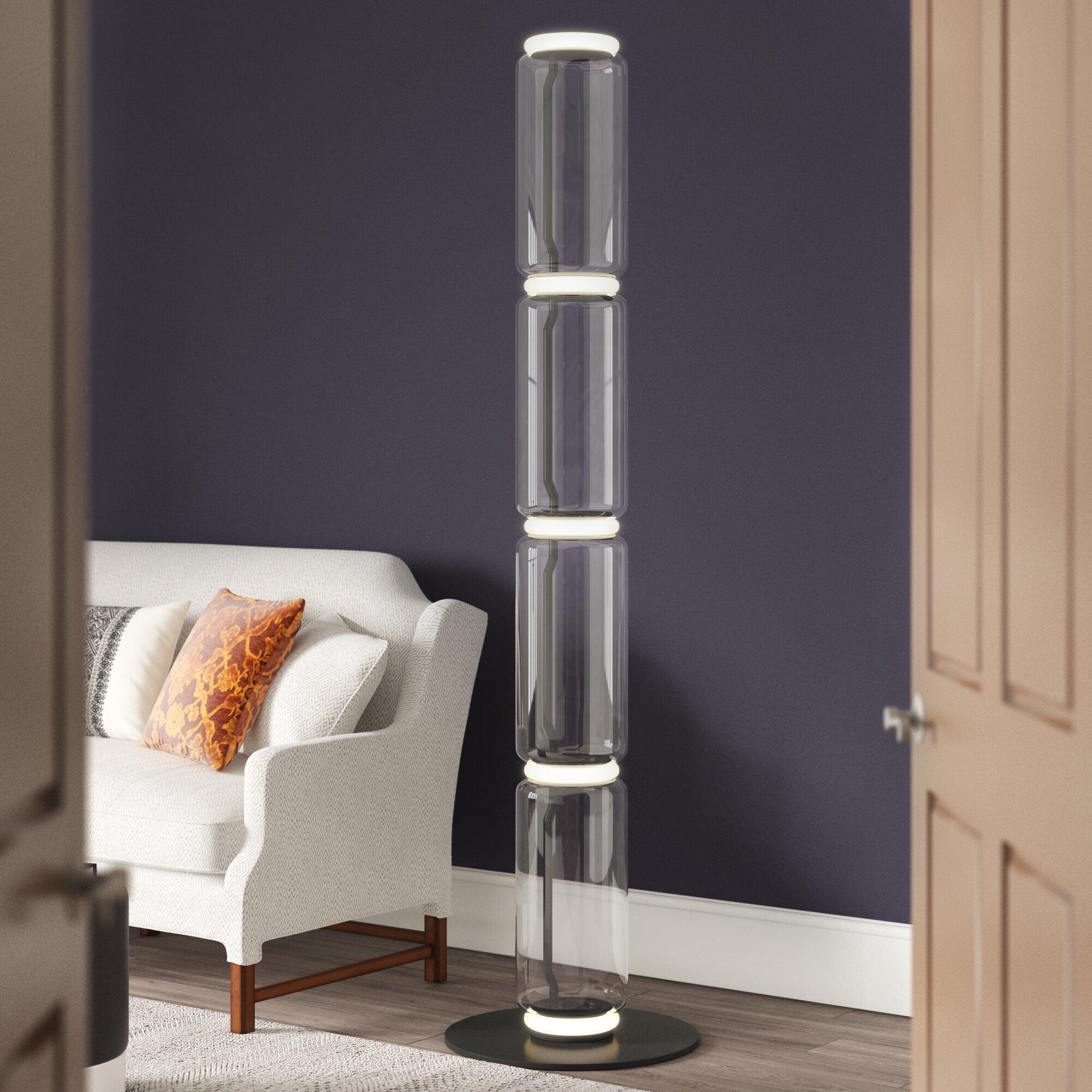 Teyylino Cylindrical Glass Floor Lamp