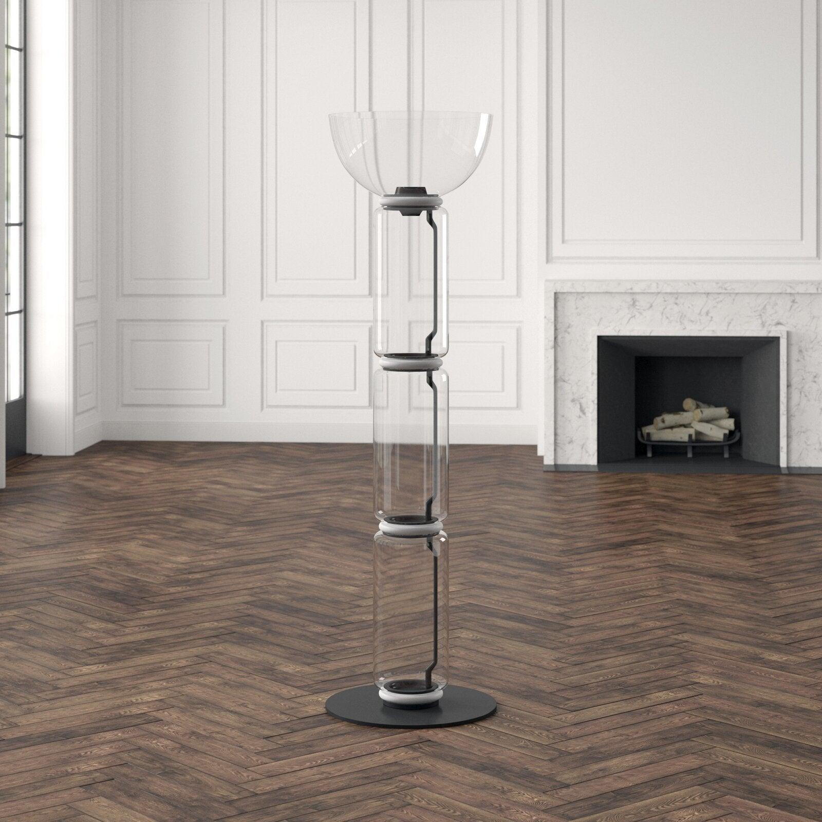 Teyylino Cylindrical Glass Floor Lamp