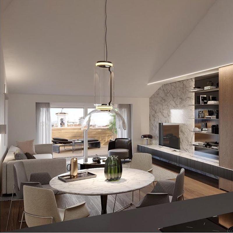 Teyylino Cylindrical Glass Pendant Light