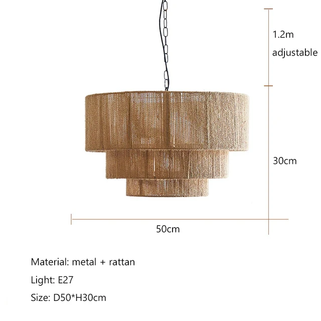 Taverno Hemp Rope Boho Pendant Light