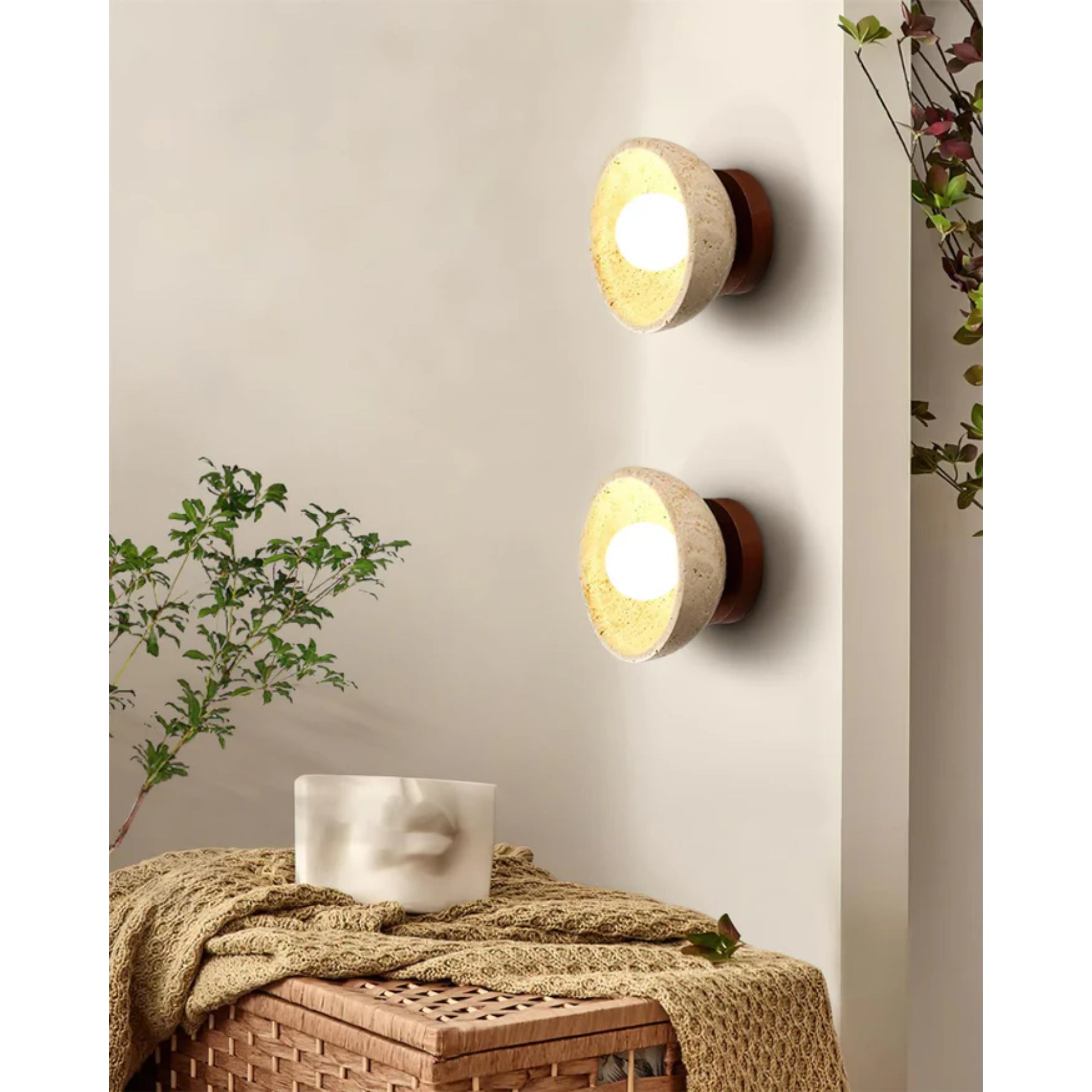 Trivona Travertine Wall Light