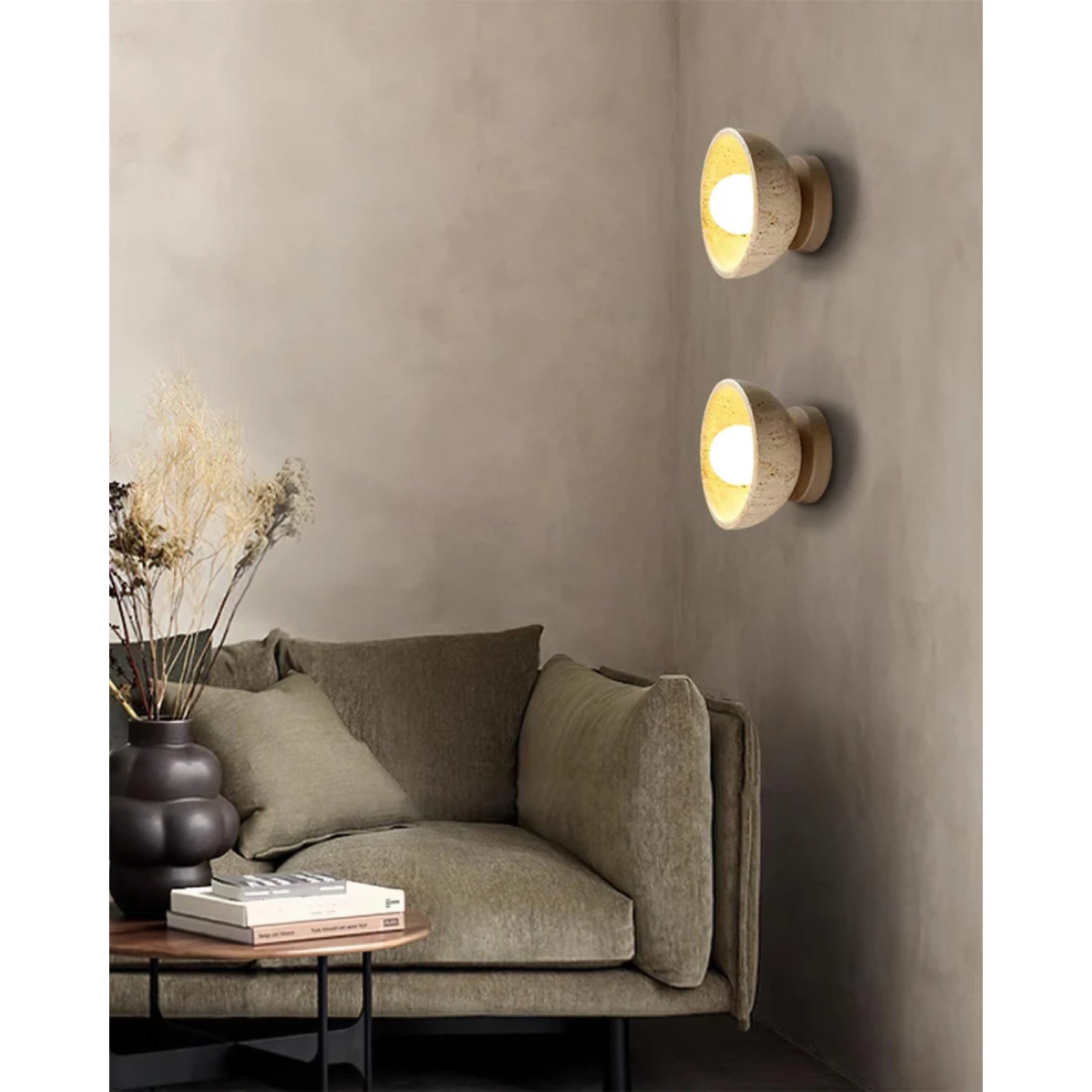 Trivona Travertine Wall Light