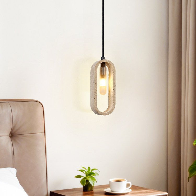 Remo Oval Travertine Pendant Light