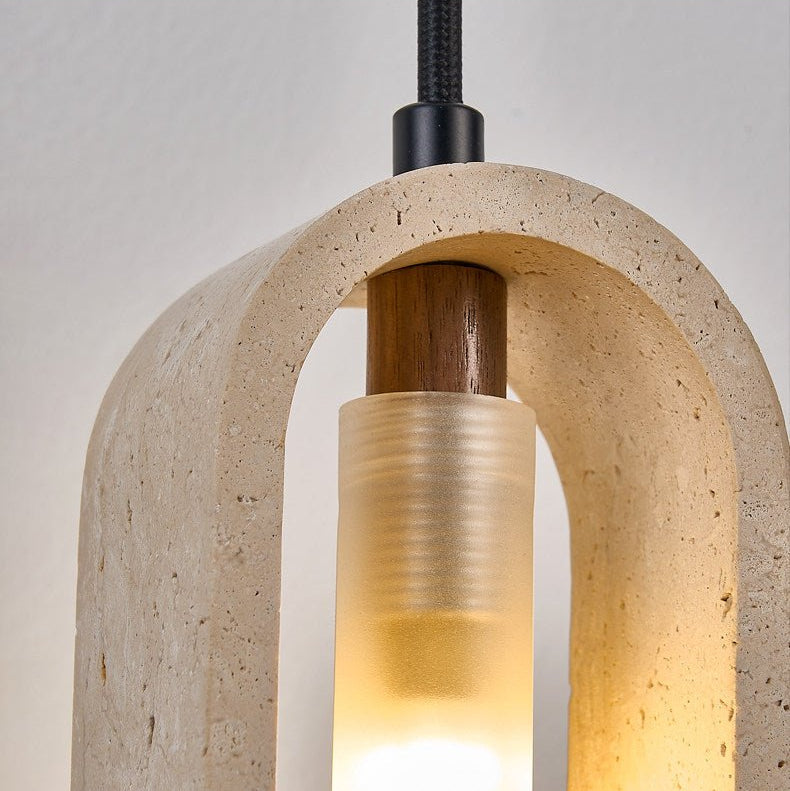 Remo Oval Travertine Pendant Light