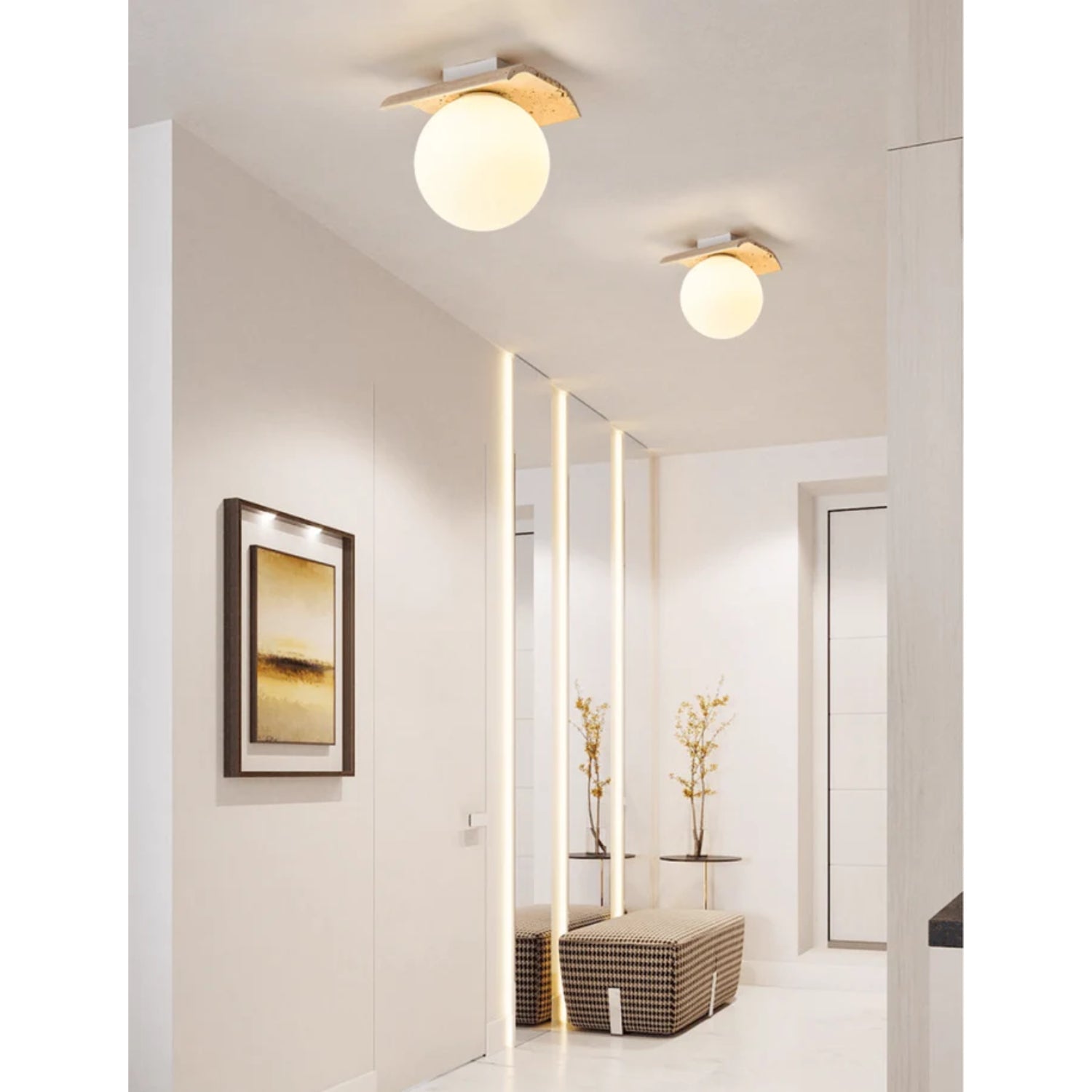 Moscoze Natural Stone Ceiling Light