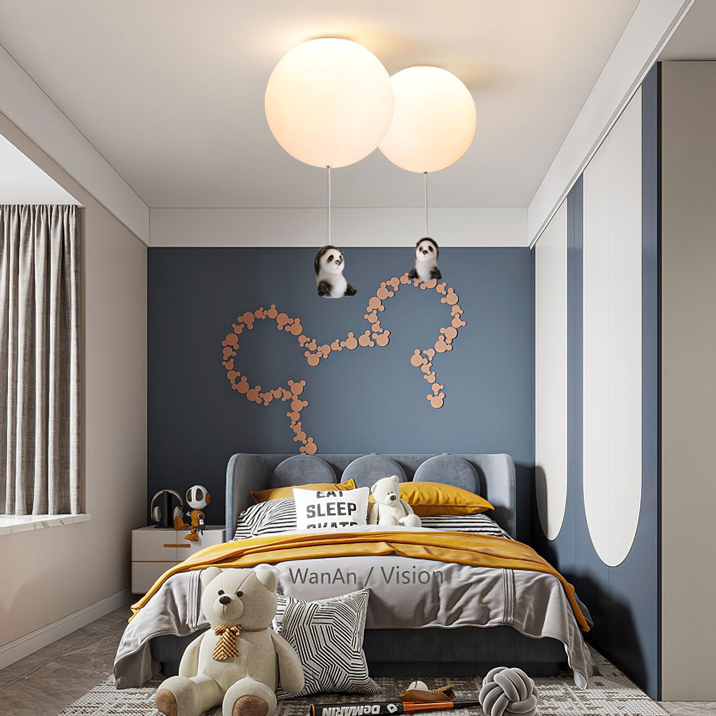 Hanging Panda Bear Ceiling Light