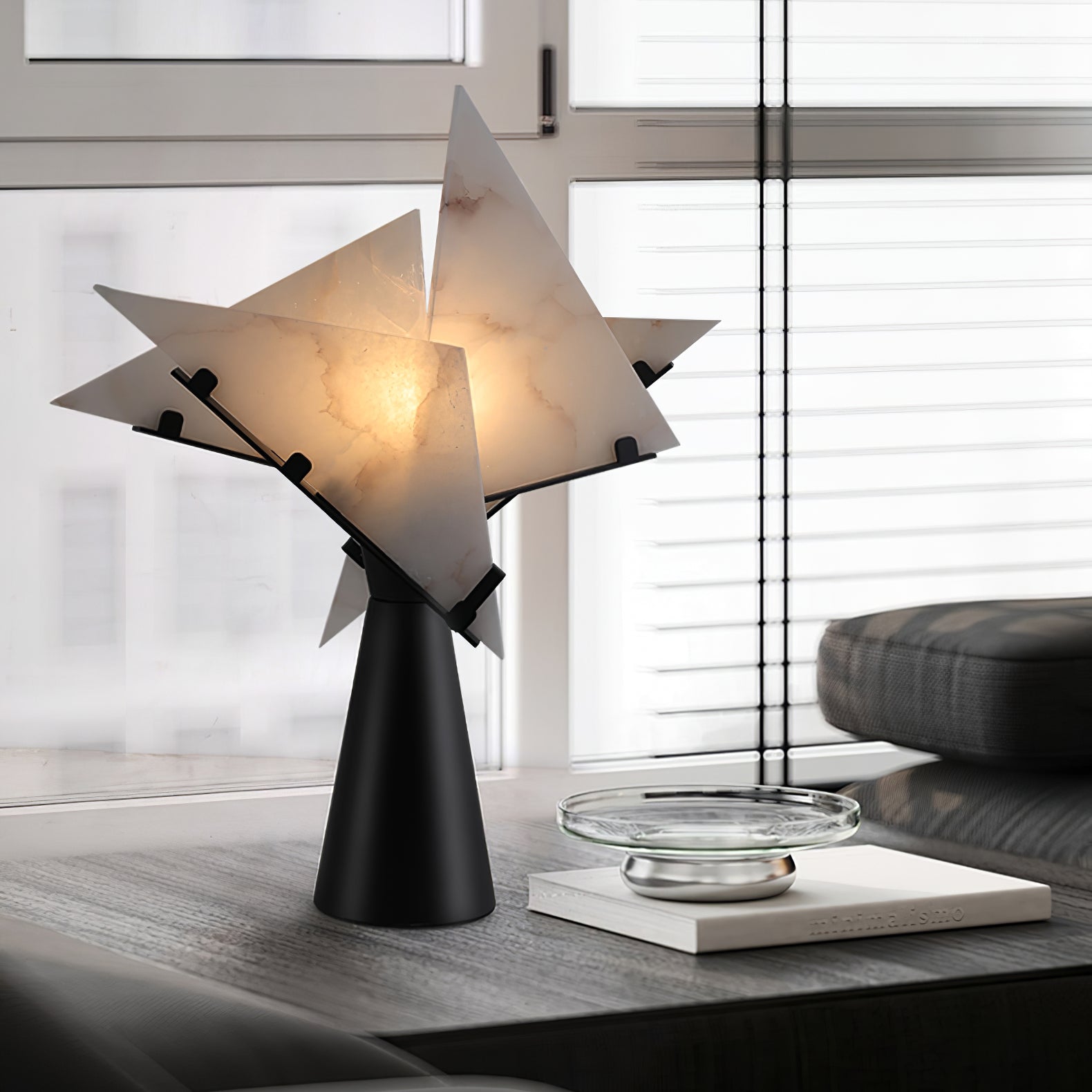 Seko Four Alabaster Blade Table Lamp
