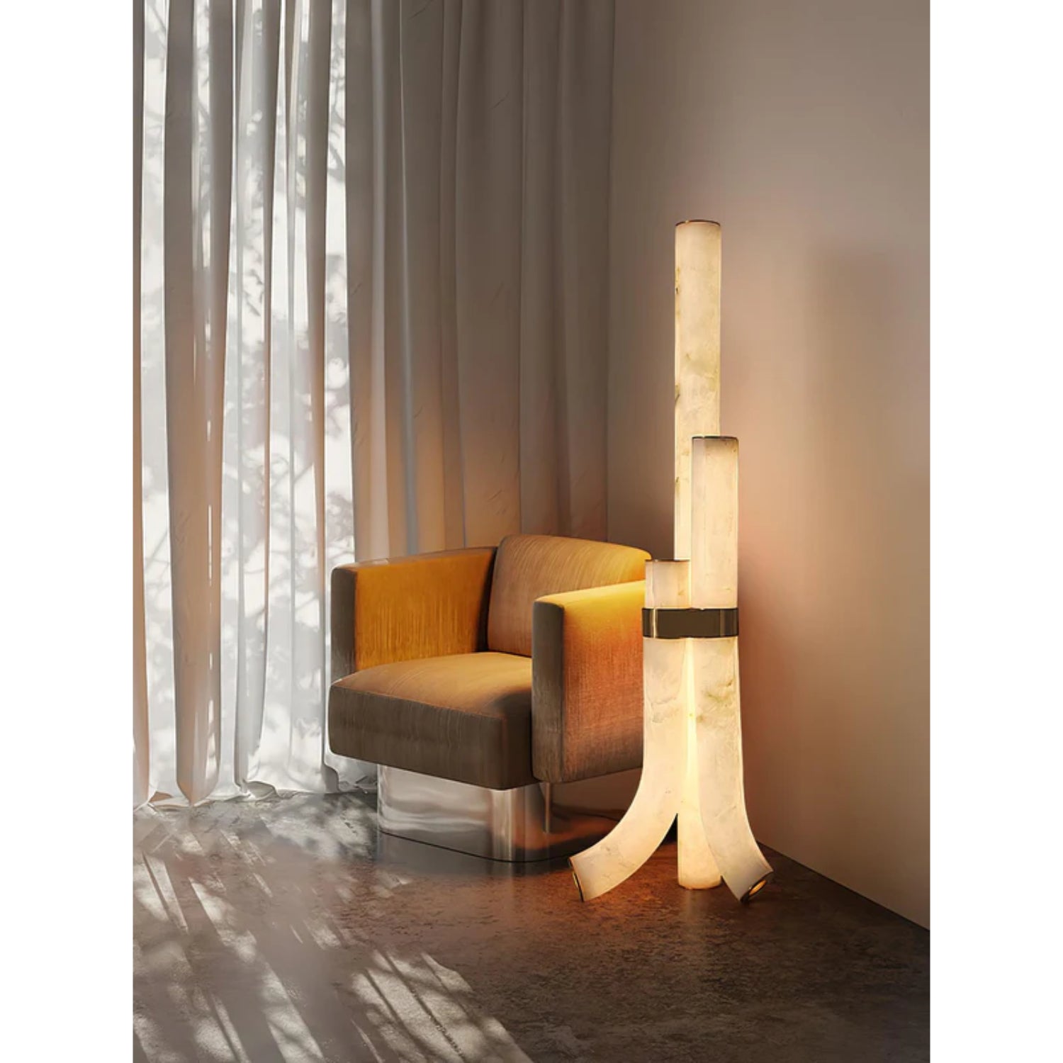 Pylese Triple Alabaster Floor Lamp
