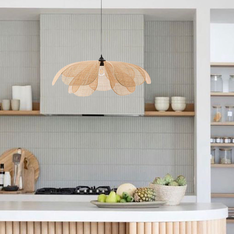 Petal Rattan Flower Pendant Light