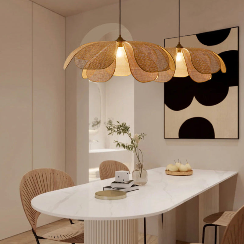 Petal Rattan Flower Pendant Light