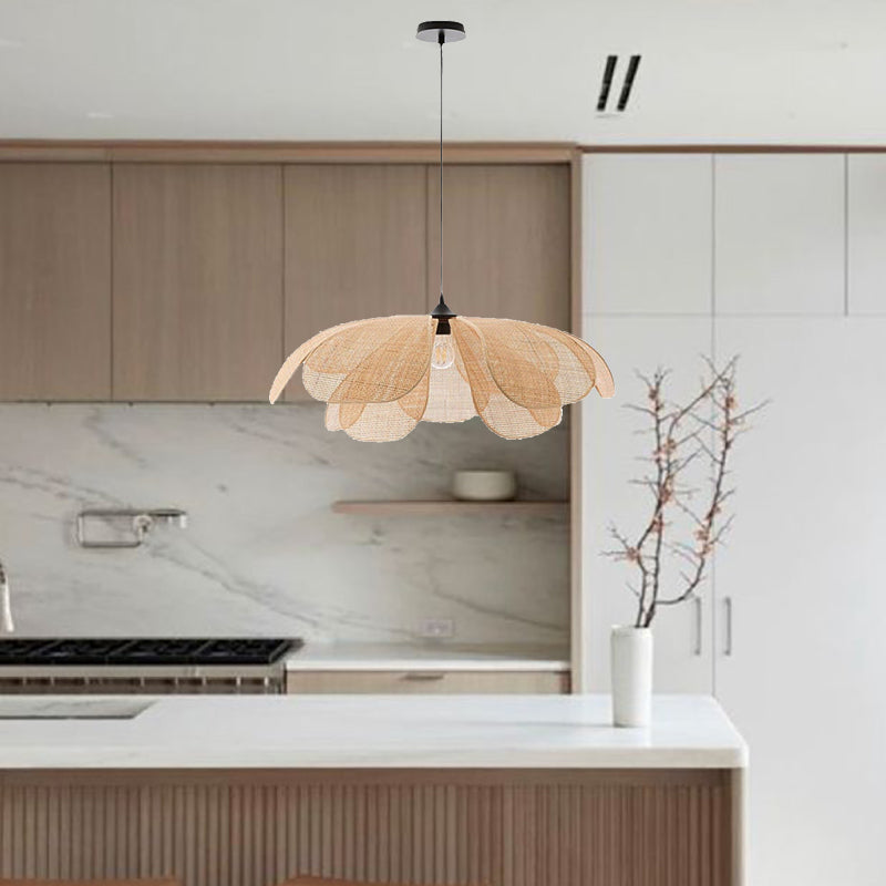 Petal Rattan Flower Pendant Light