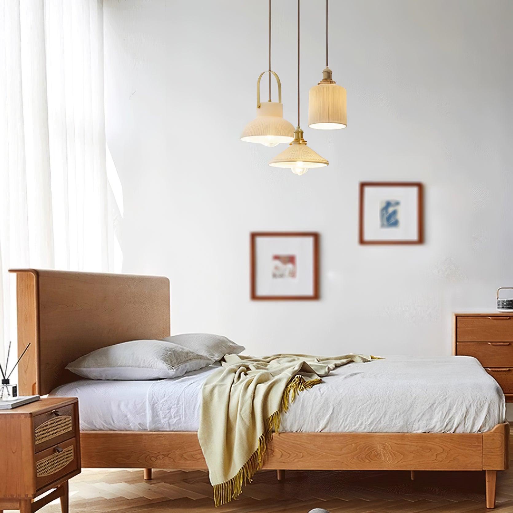 Ceramic Ribbed Pendant Light
