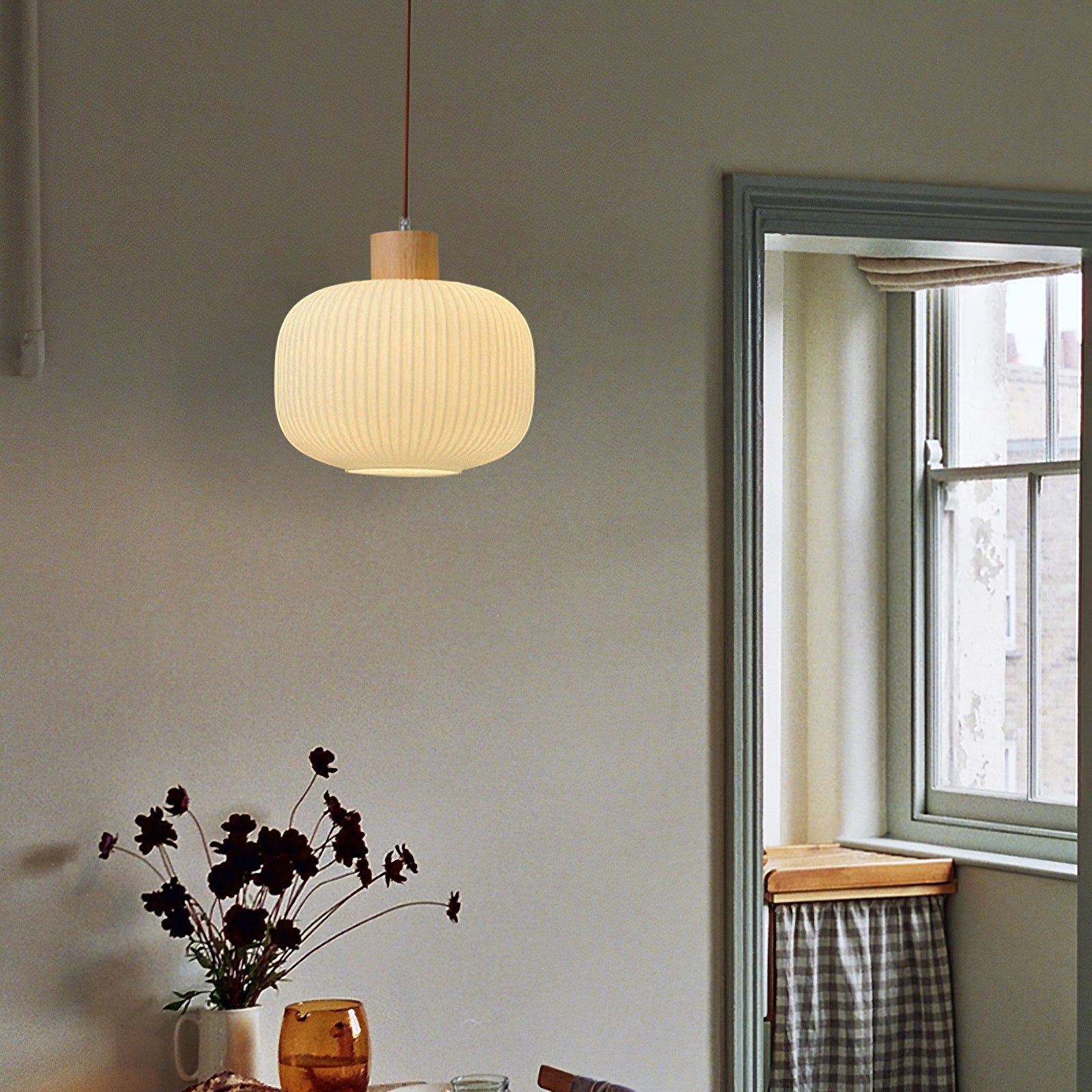 Jorfordel Ribbed Pendant Light