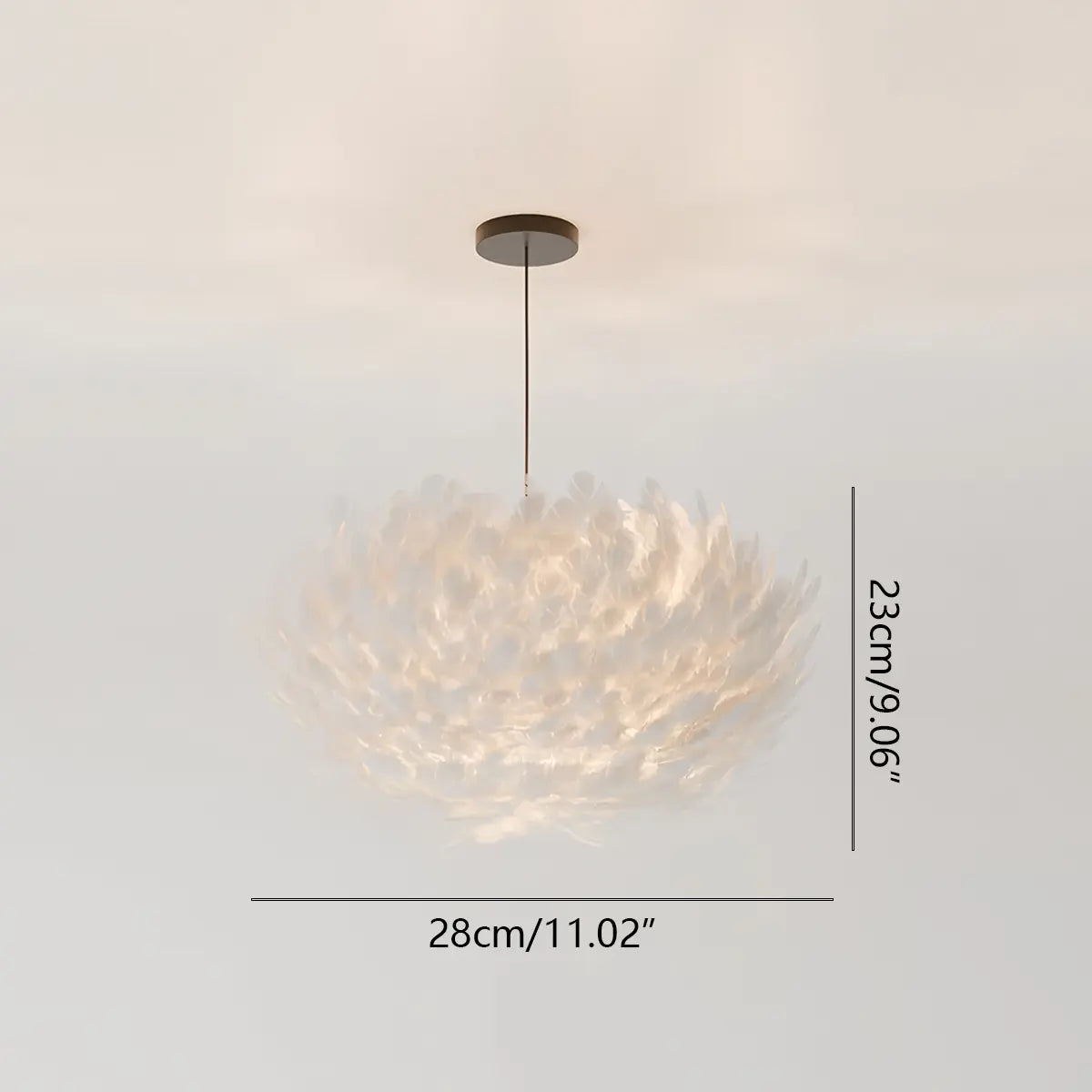 Zela Feather Design Pendant Light