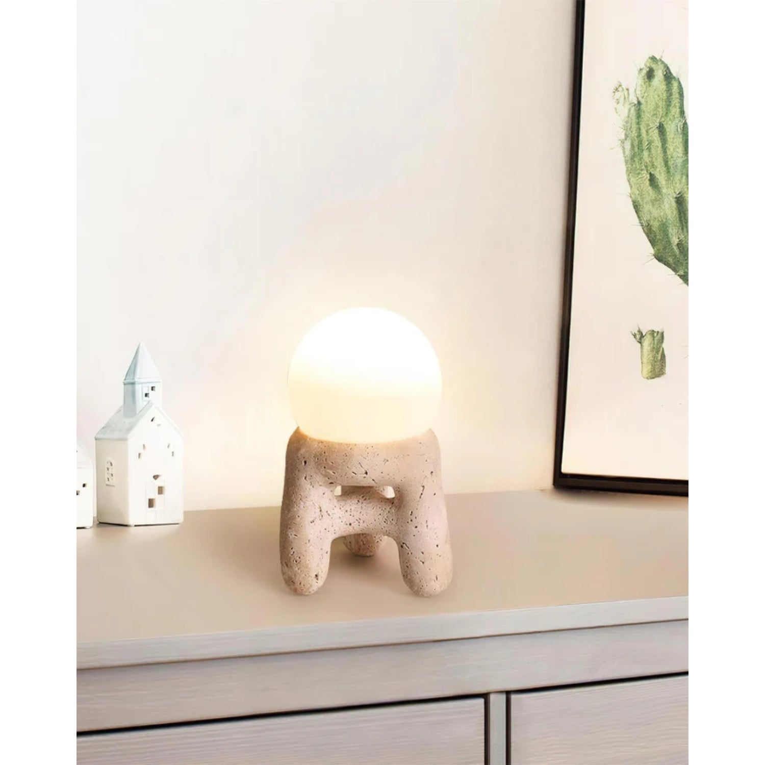 Jug-Shaped Natural Stone Table Lamp