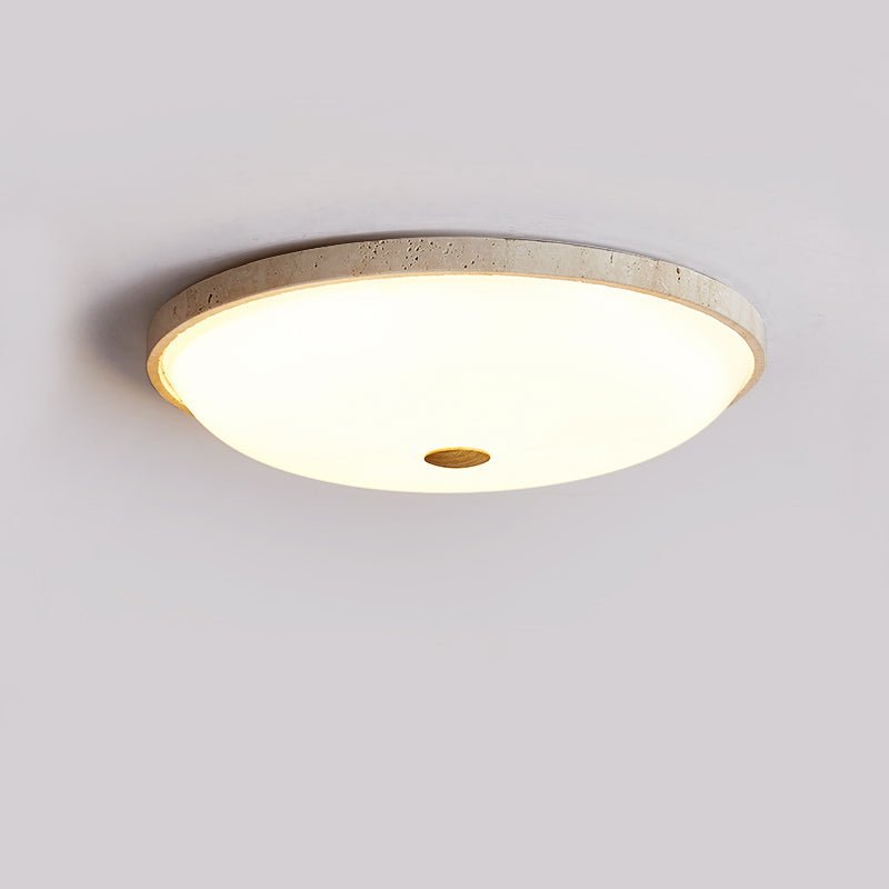 Zelmara Disc Travertine Ceiling Light