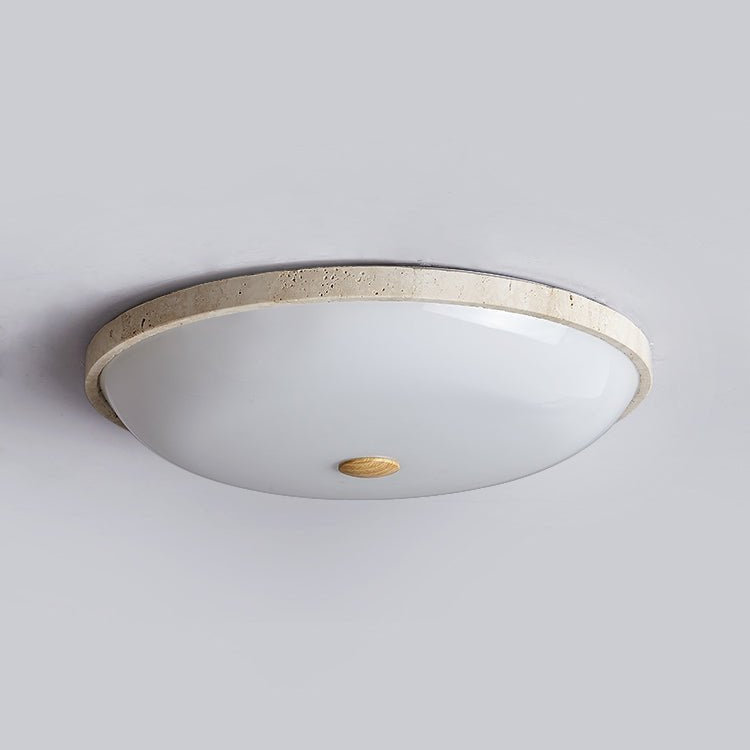 Zelmara Disc Travertine Ceiling Light