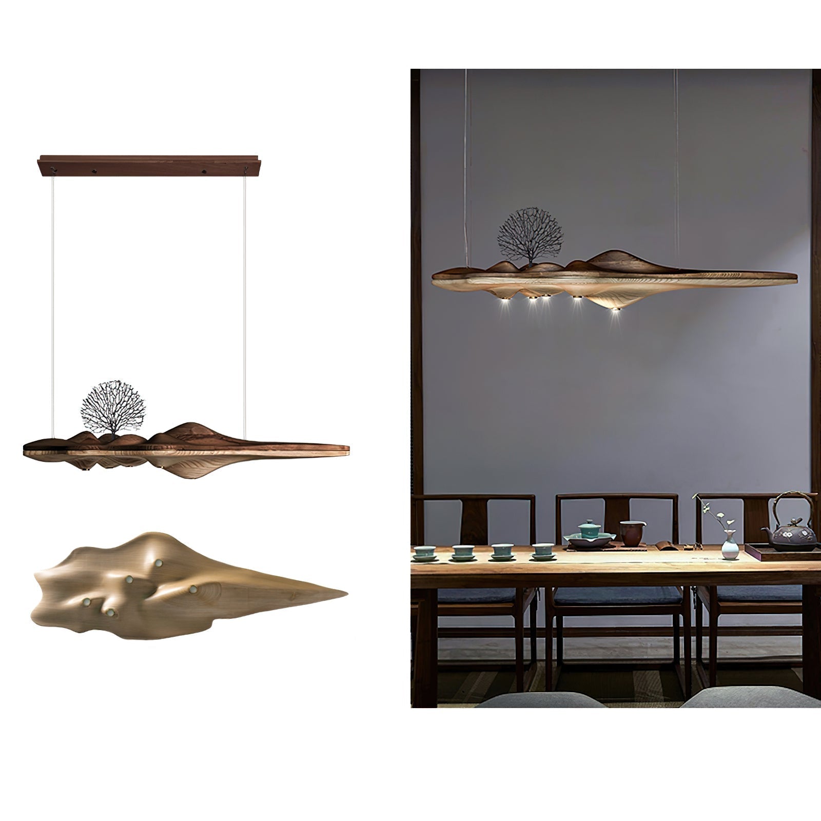 Merocone Wooden Pendant Light