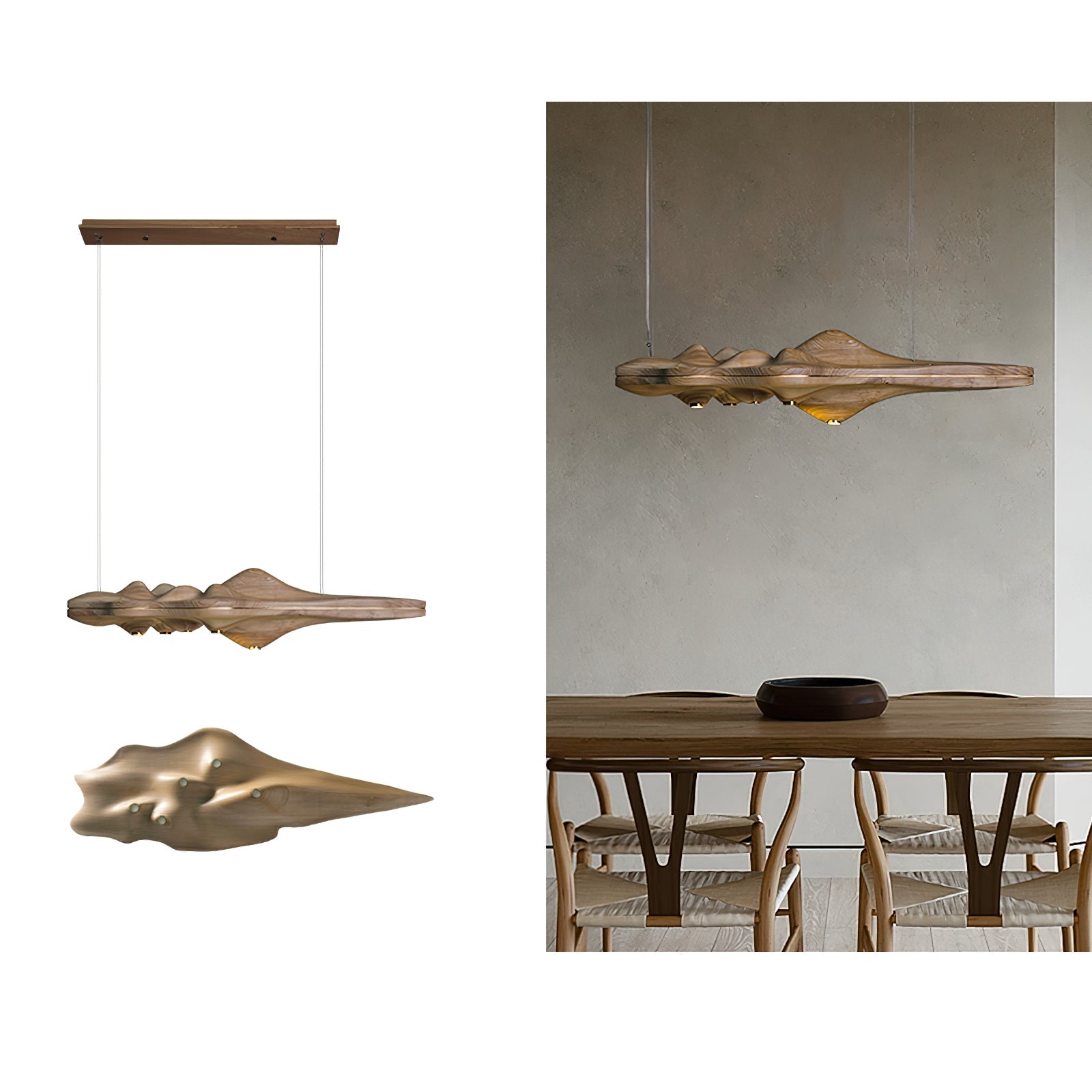 Merocone Wooden Pendant Light