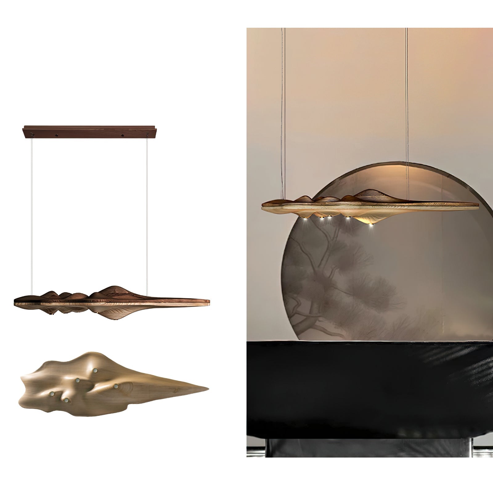 Merocone Wooden Pendant Light