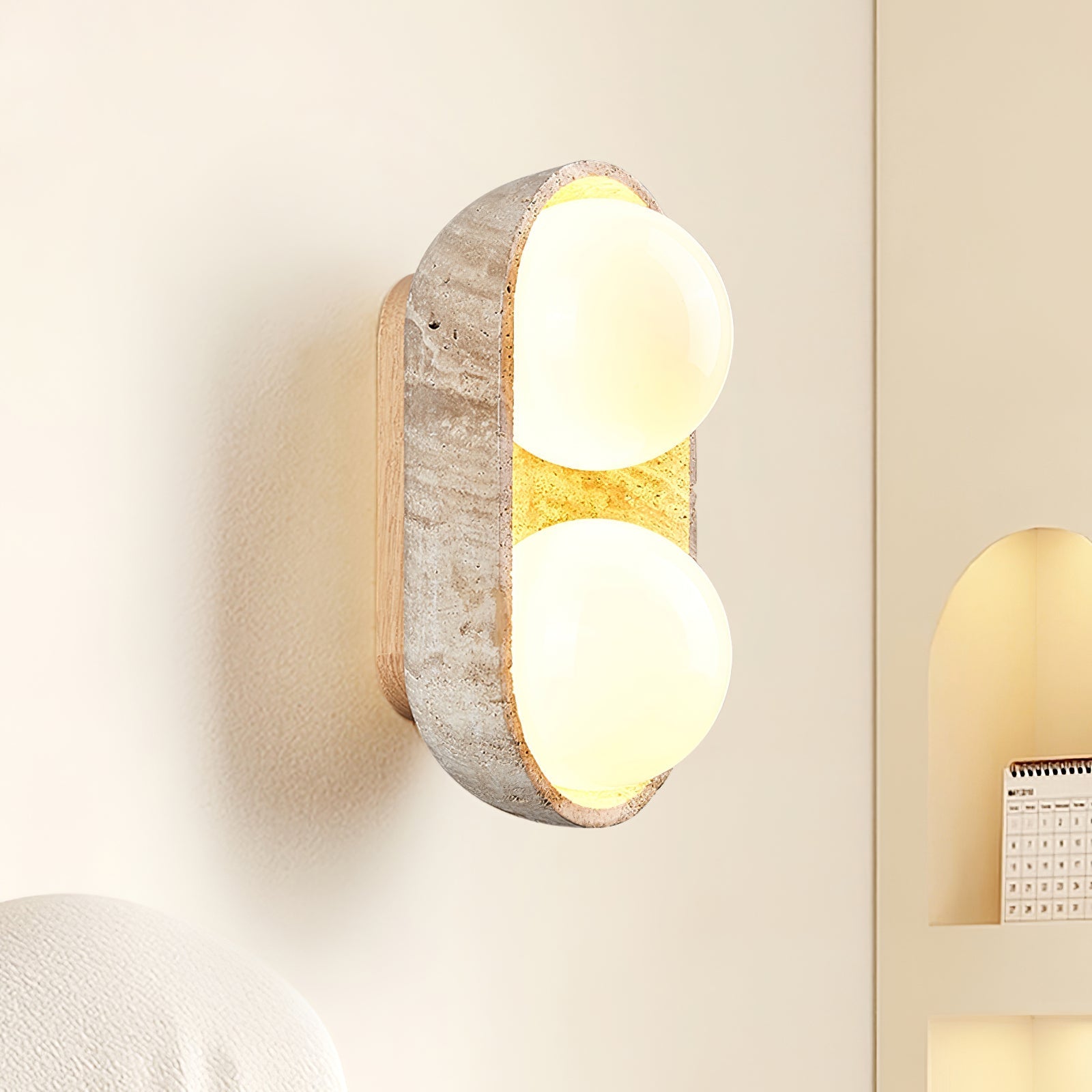 Boscon Triple Natural Stone Wall Light