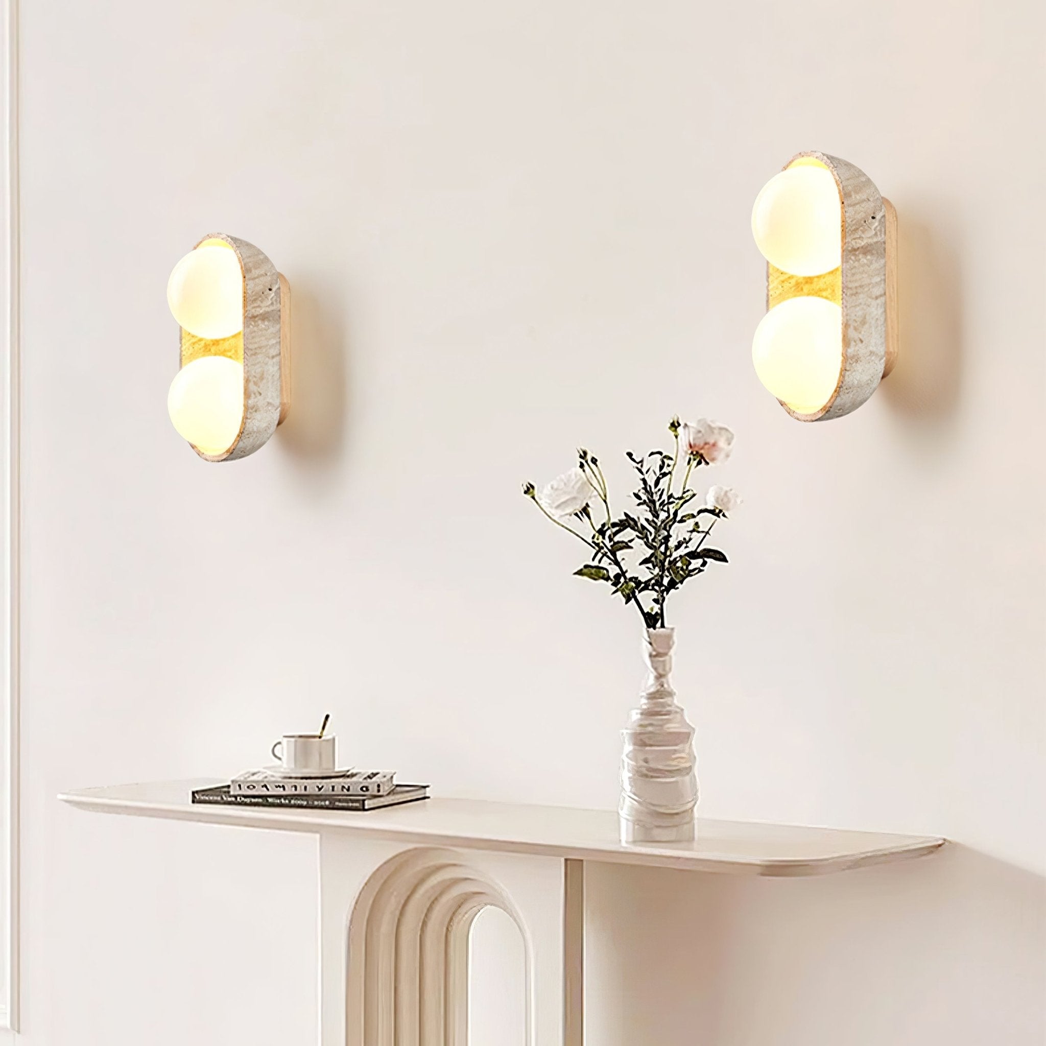 Boscon Triple Natural Stone Wall Light