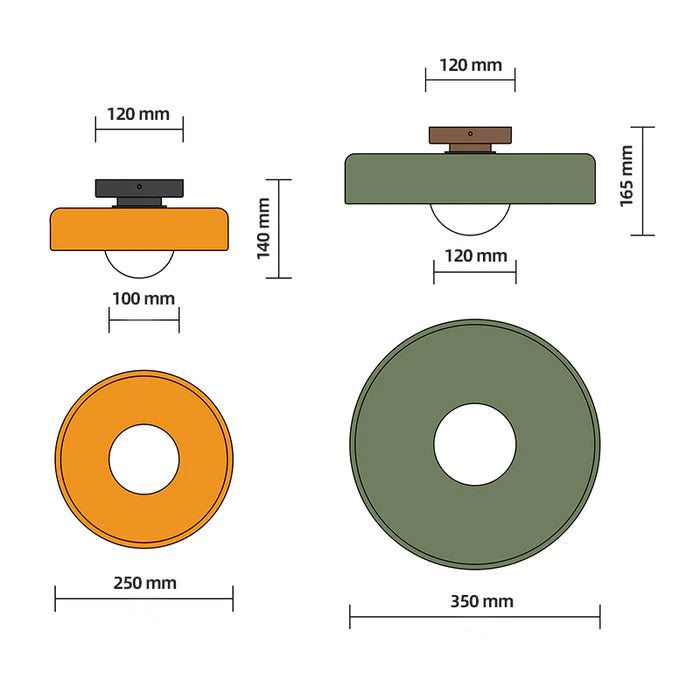 Mulon Ceiling Light and Wall Light