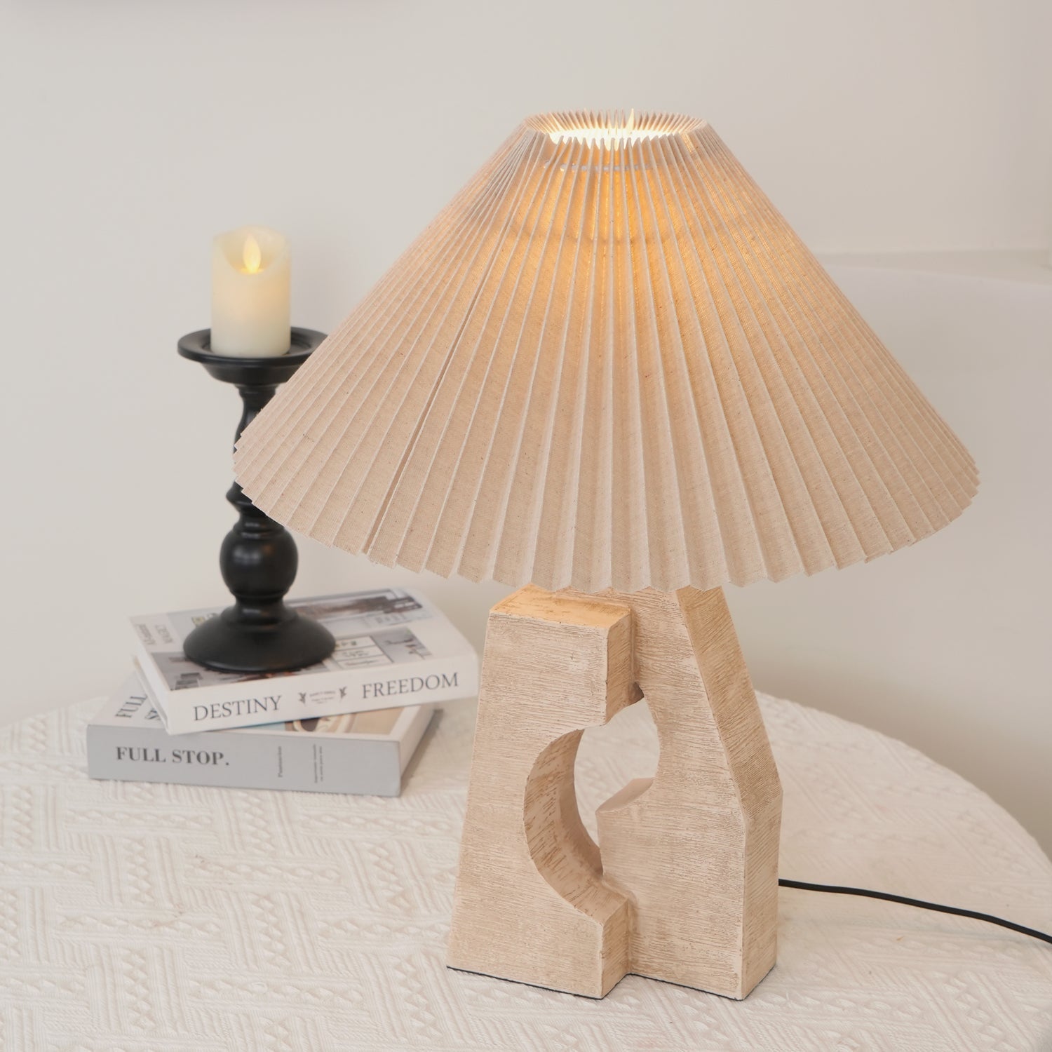 Dublo Travertine Table Lamp