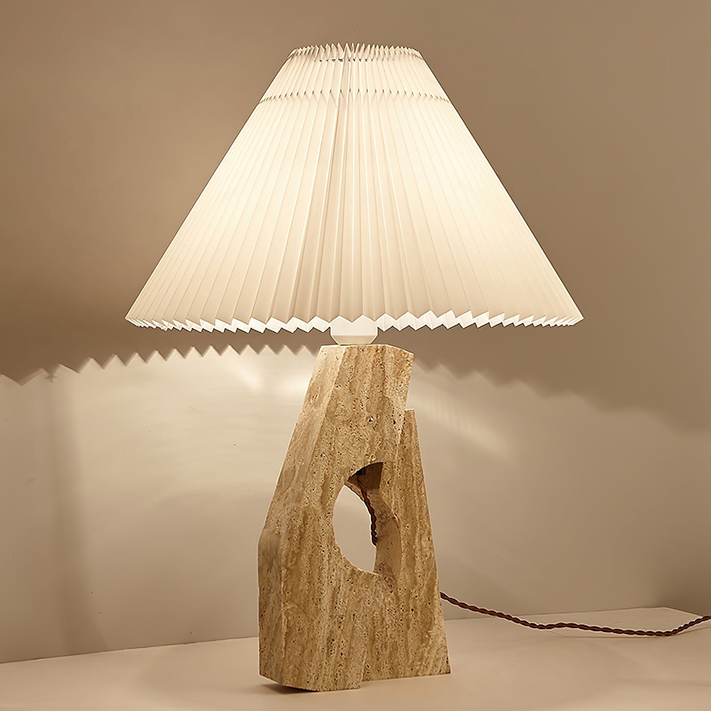 Dublo Travertine Table Lamp